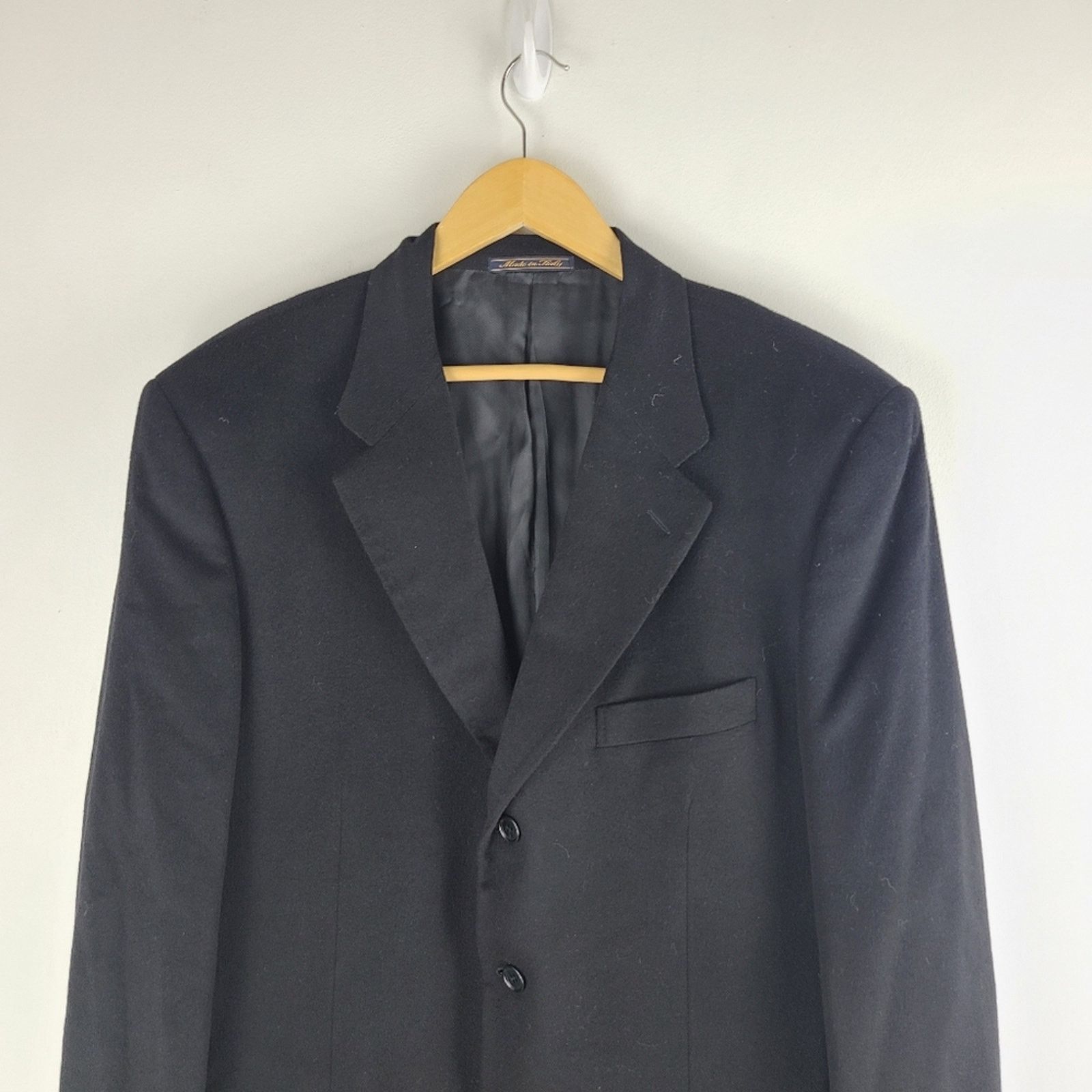 Trussini Trussini mens blazer Doeskin made in italy black lined sz46R Size 46R - 2 Thumbnail