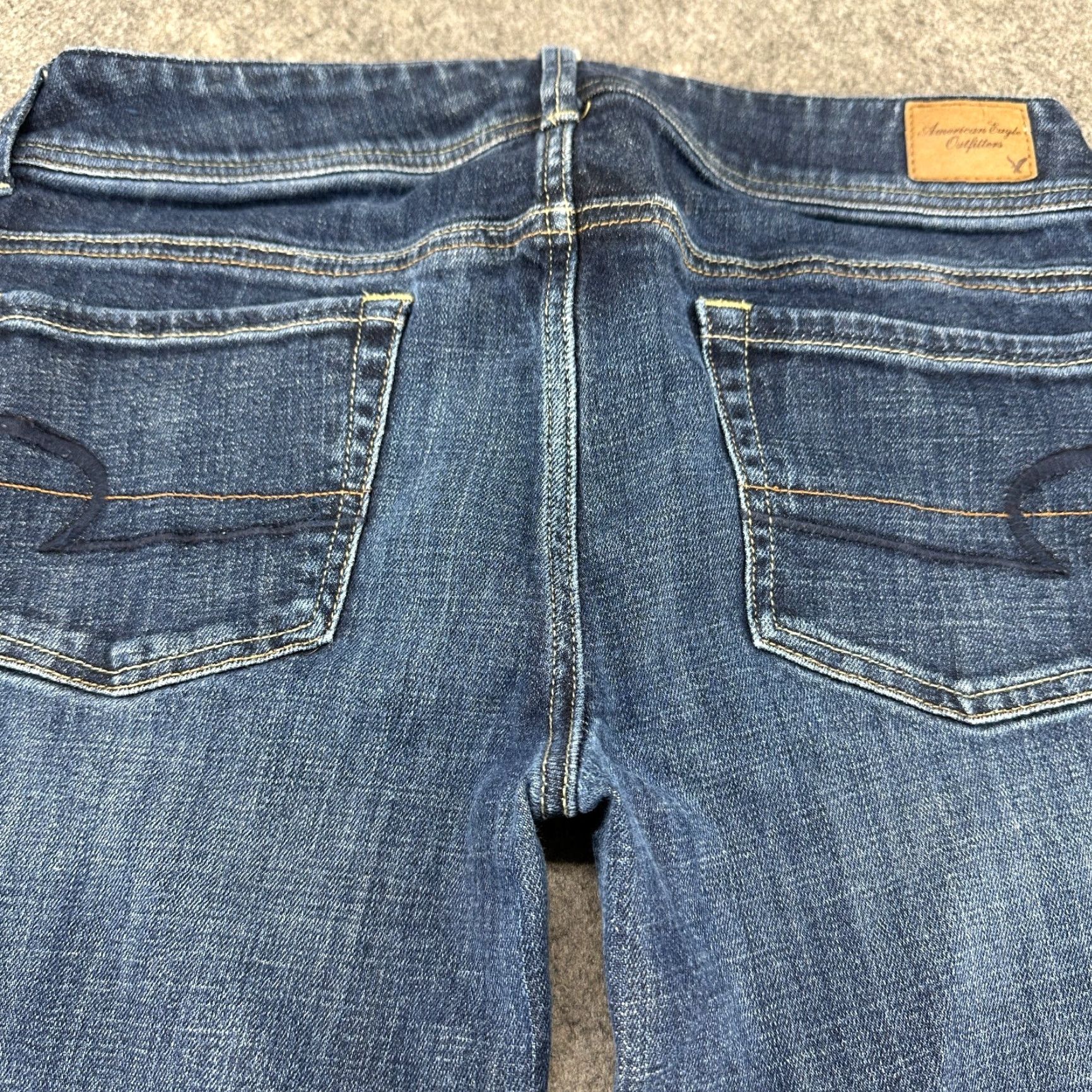 American Eagle Outfitters American Eagle Outfitters Jeans Womens 6 Blue Original Boot Regular Fit Dark Wash Stretch Denim 5-Pocket Cowboy Distressed Regular Womens Jeans Size 28" / US 6 / IT 42 - 7 Thumbnail