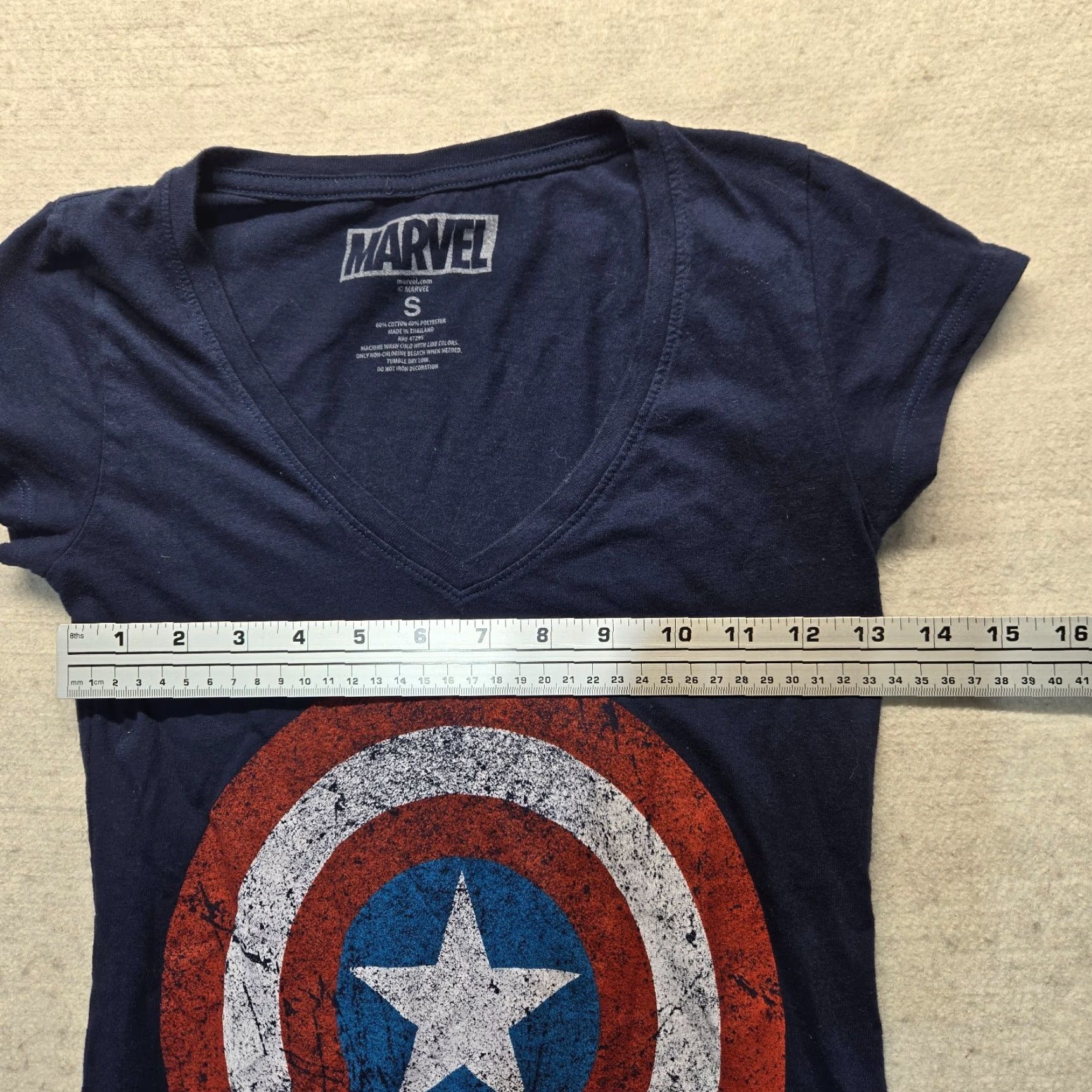 Vintage Marvel Captain America Shirt Blue Shield Universal First Avengers S Small Size S / US 4 / IT 40 - 3 Thumbnail