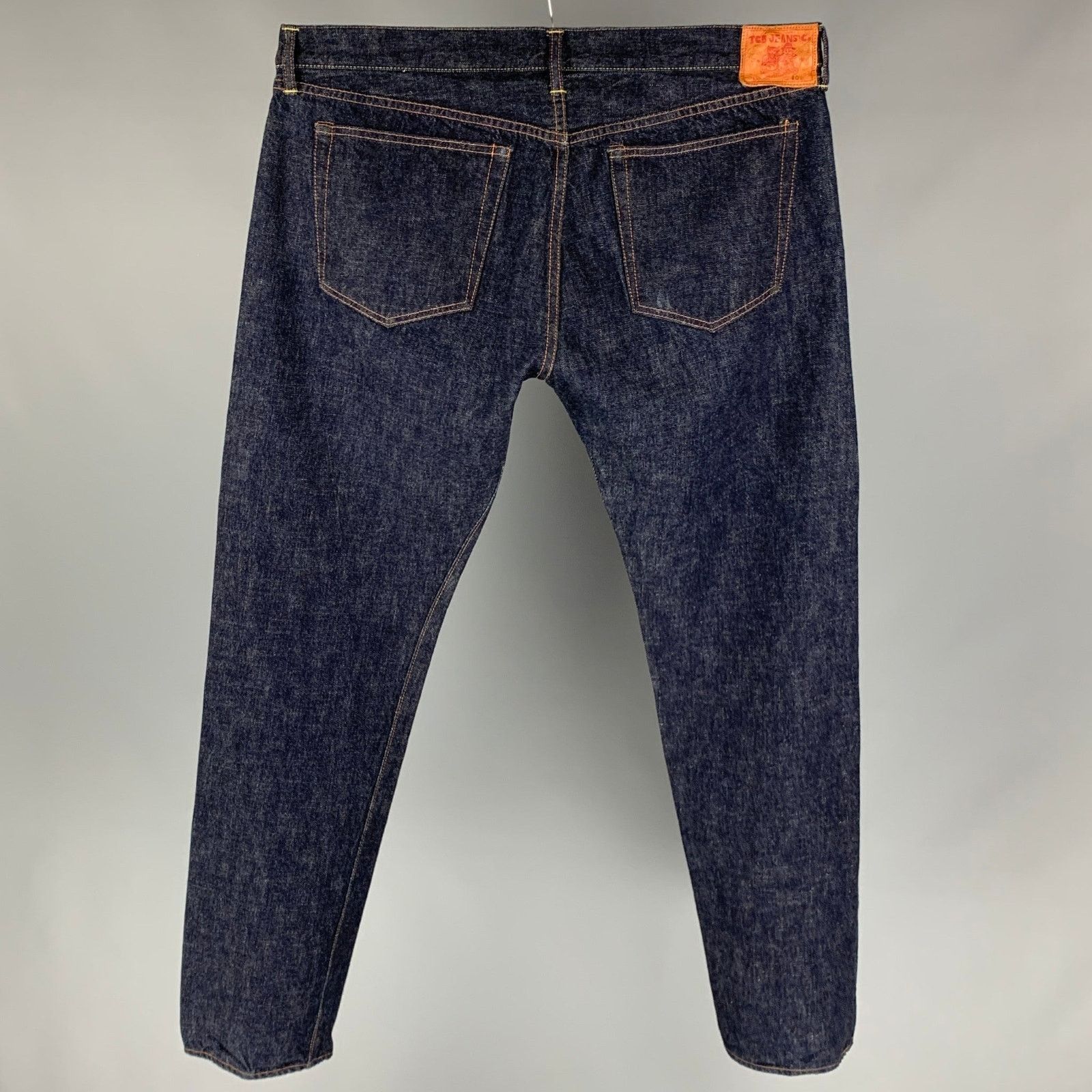 TCB Jeans 40 Indigo Contrast Stitch Selvedge Denim Button Fly Jeans Size US 40 / EU 56 - 2 Thumbnail