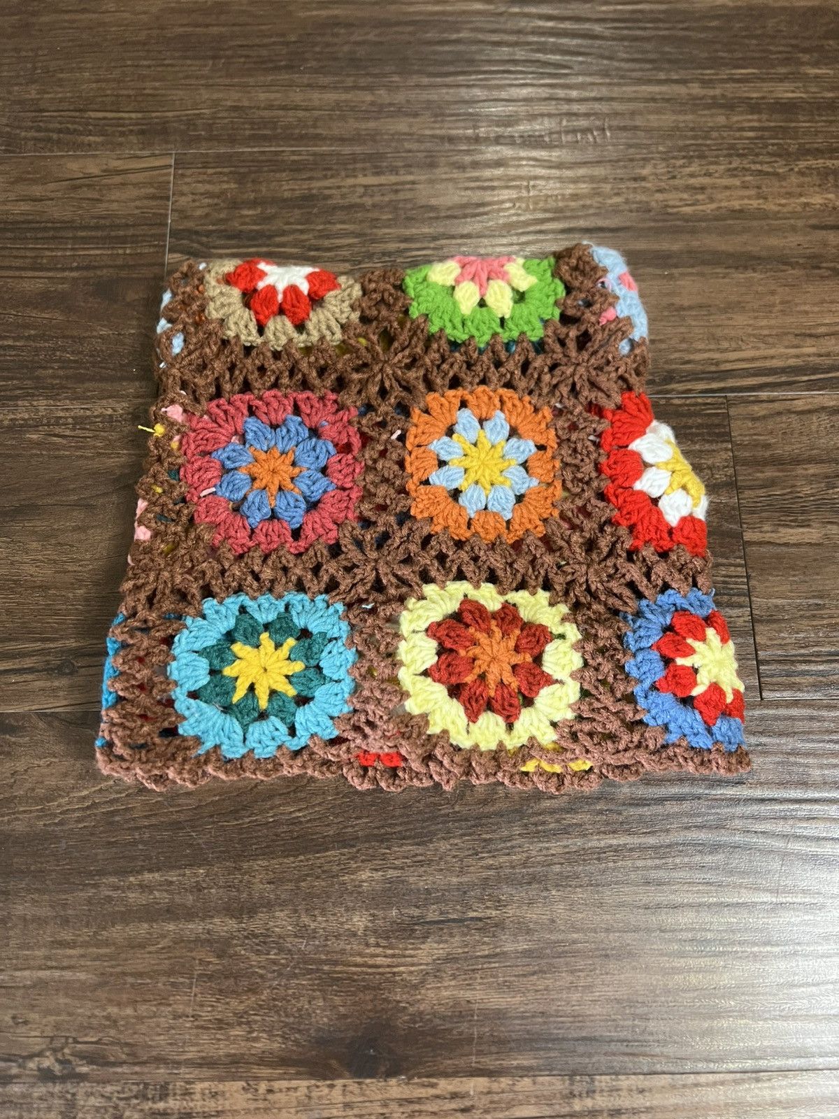 Other Brown Crochet Flower Beanie Size ONE SIZE - 1 Thumbnail
