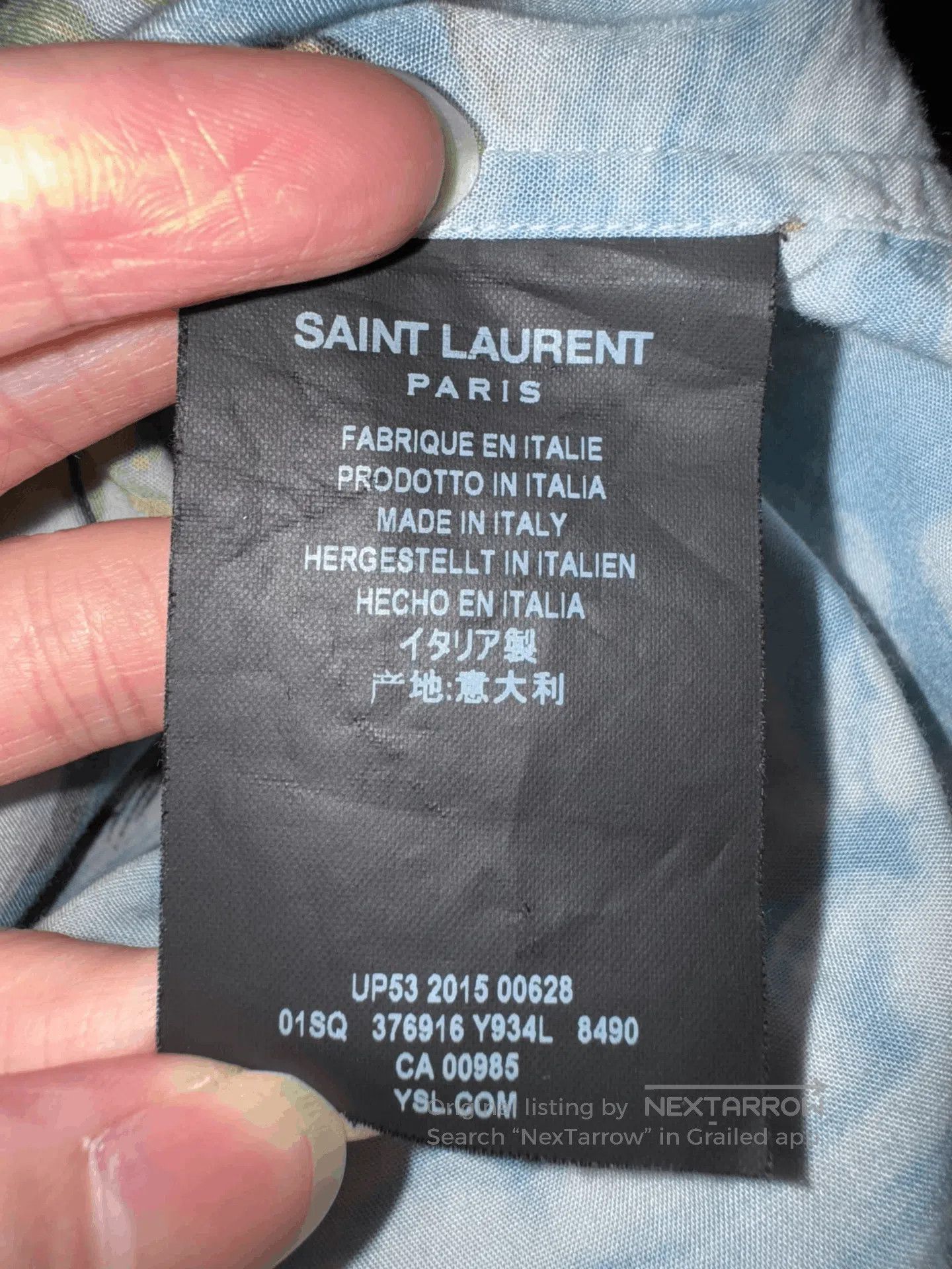 Hedi Slimane Saint Laurent 16SS Palm Wave Print Shirt. Size US M / EU 48-50 / 2 - 7 Thumbnail