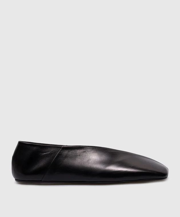 Jil Sander o1loc1c0426 Leather Ballet Flats in Black Size US 5 / IT 35 - 2 Thumbnail
