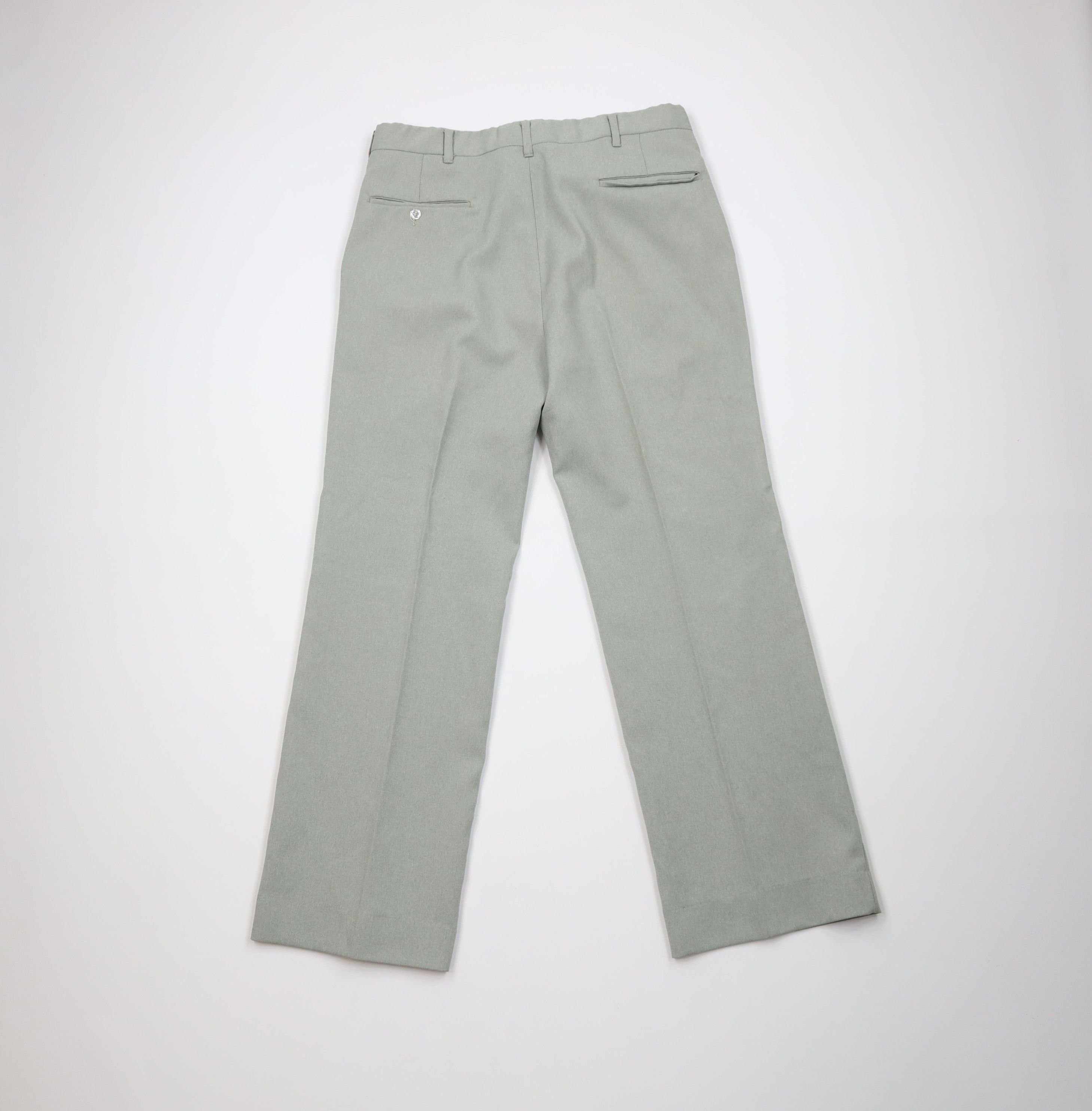 Vintage Vintage 70s Streetwear Wide Leg Chino Pants Light Green USA Size US 32 / EU 48 - 9 Thumbnail
