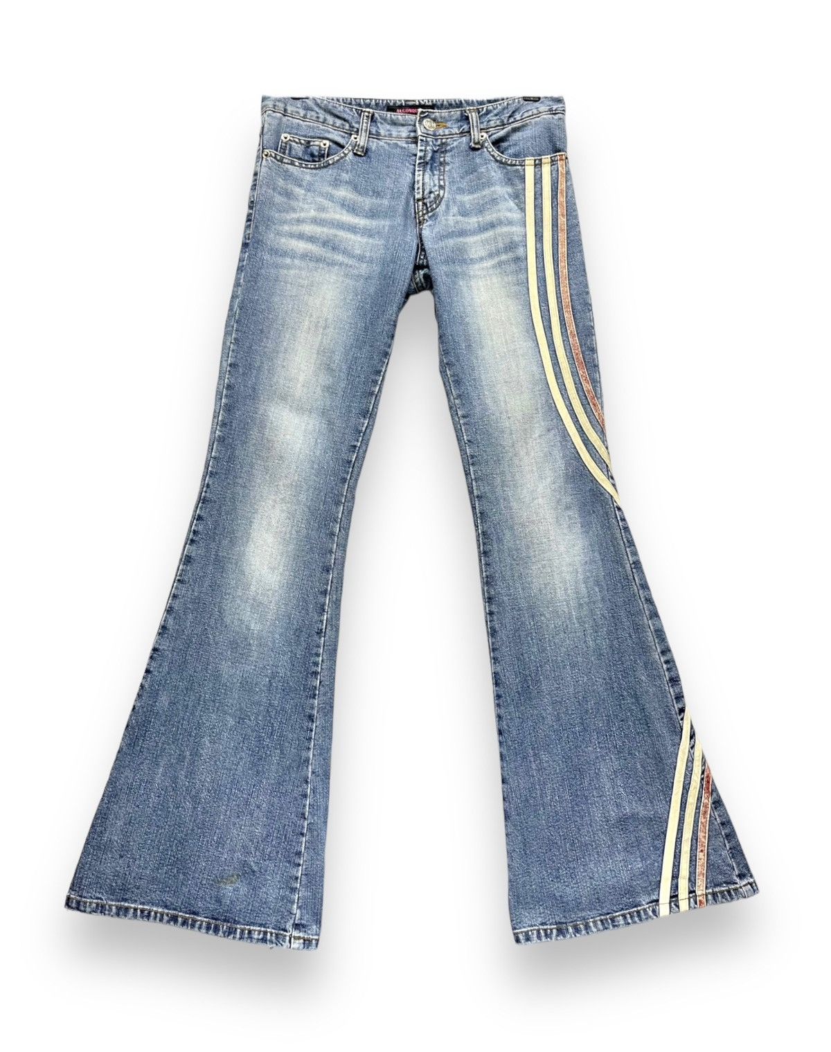 Other ALGONQUINS Distressed 3 Stripes Skinny Ultra Flare Low Rise Size 28" / US 6 / IT 42 - 2 Thumbnail
