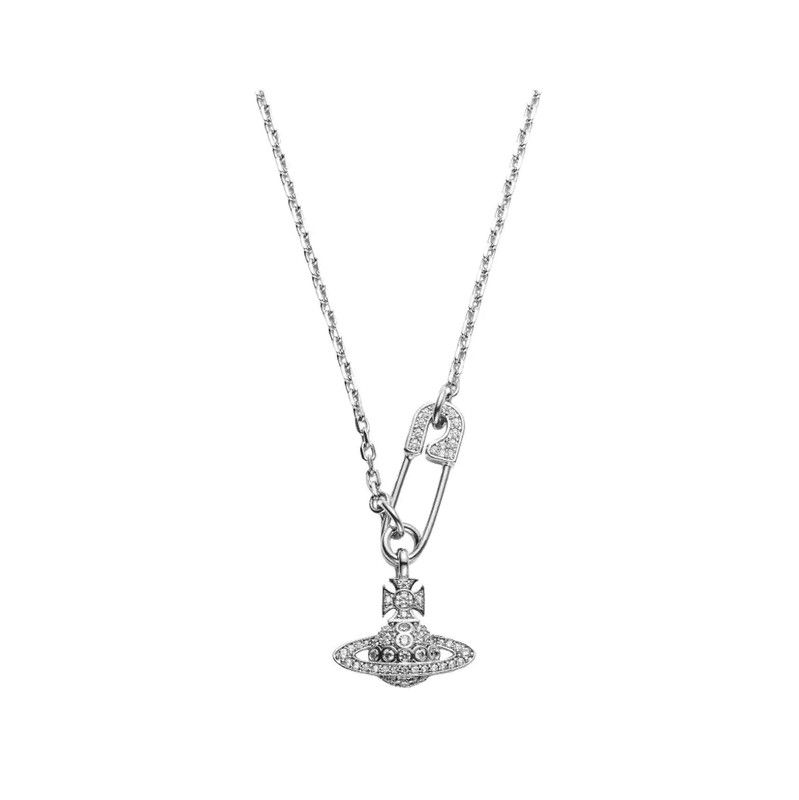 Vivienne Westwood Vivienne Westwood Silver Alloy Necklace with Safety Pin 0089 Size ONE SIZE - 1 Thumbnail