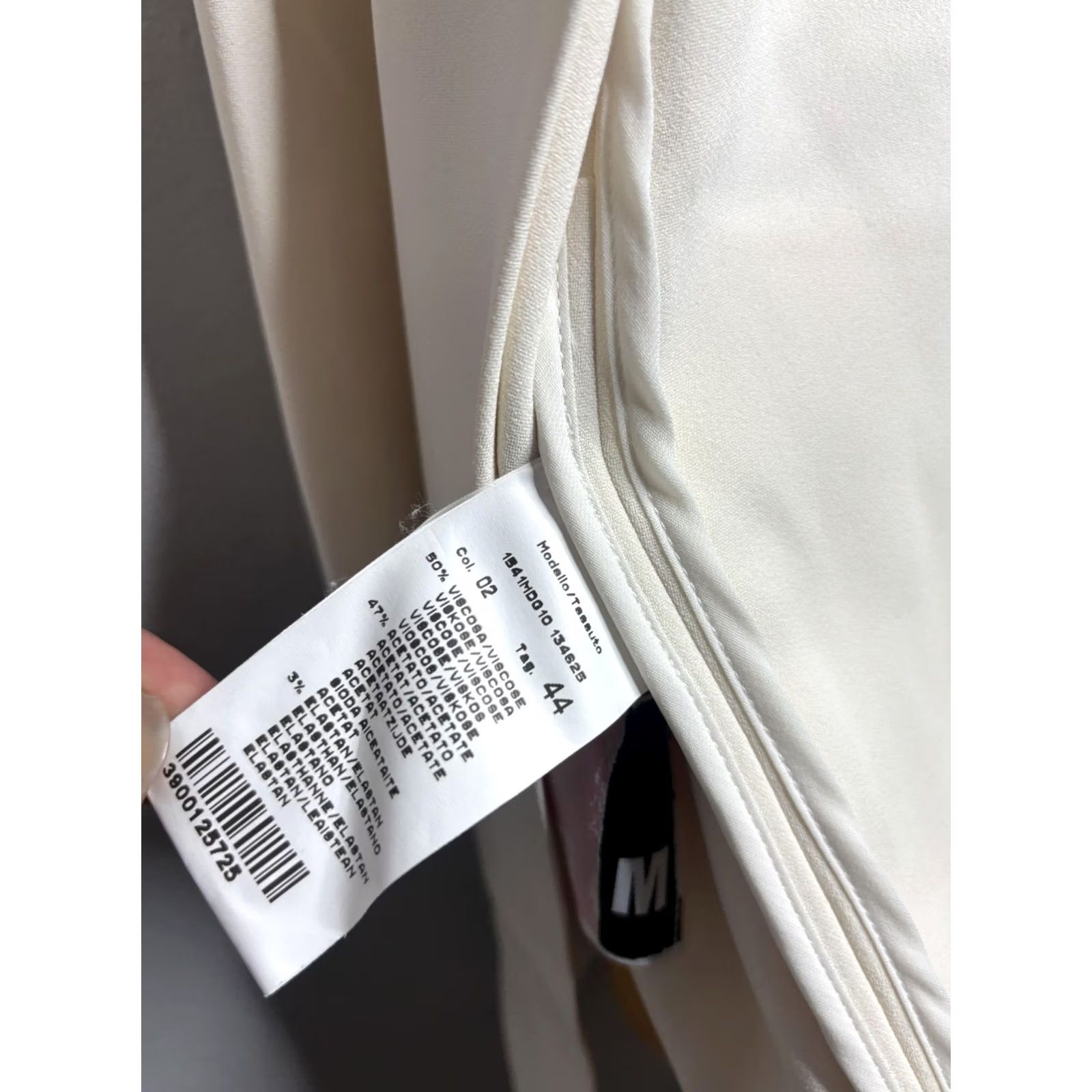 MSGM MSGM Coatigan Jacket Womens 44 White Crepe Open Front Logo Pockets Collarless Size M / US 6-8 / IT 42-44 - 5 Thumbnail