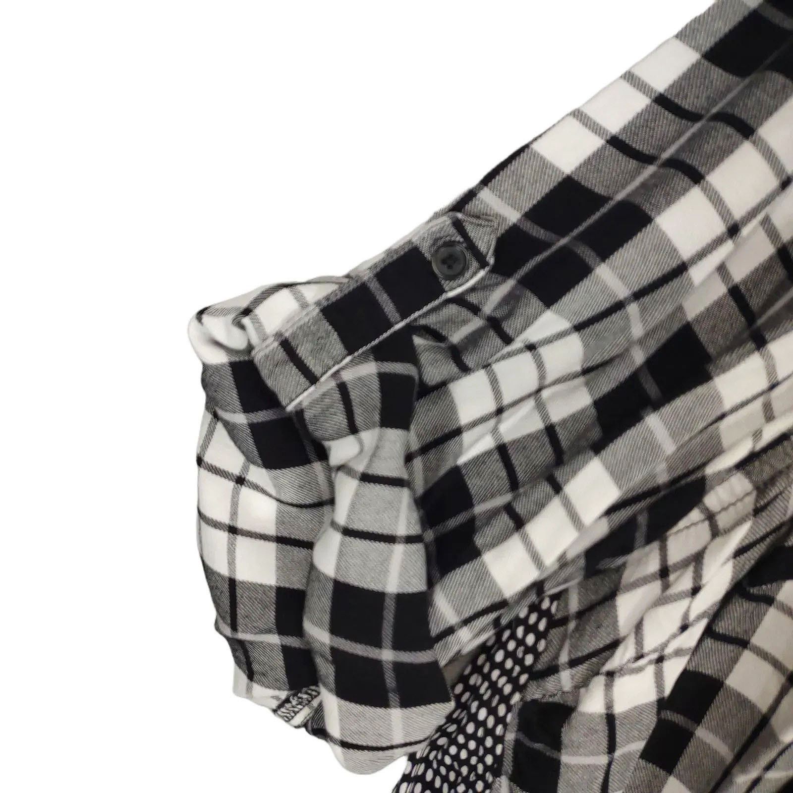 Other Catherines Women's 1X Black White Flannel Check Tunic Top Size XL / US 12-14 / IT 48-50 - 5 Thumbnail