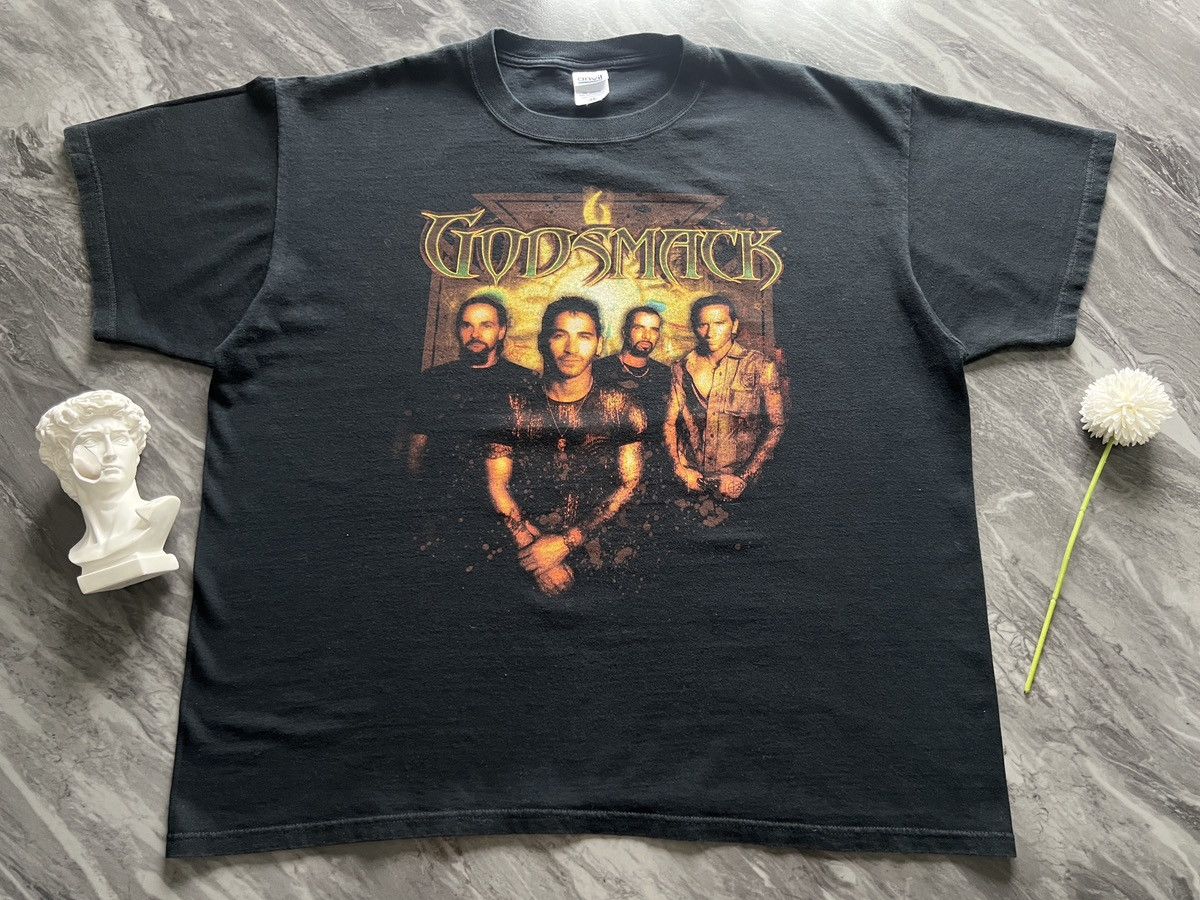 Band Tees × Vintage Godsmack : Smack This 4 IV Tour Back Middle Finger Size US XXL / EU 58 / 5 - 2 Thumbnail