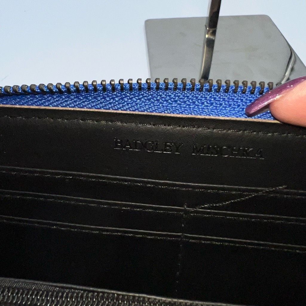 Badgley Mischka Badgly Mischka Faux Leather Long Zip around Wallet in Electric Blue Size ONE SIZE - 9 Thumbnail