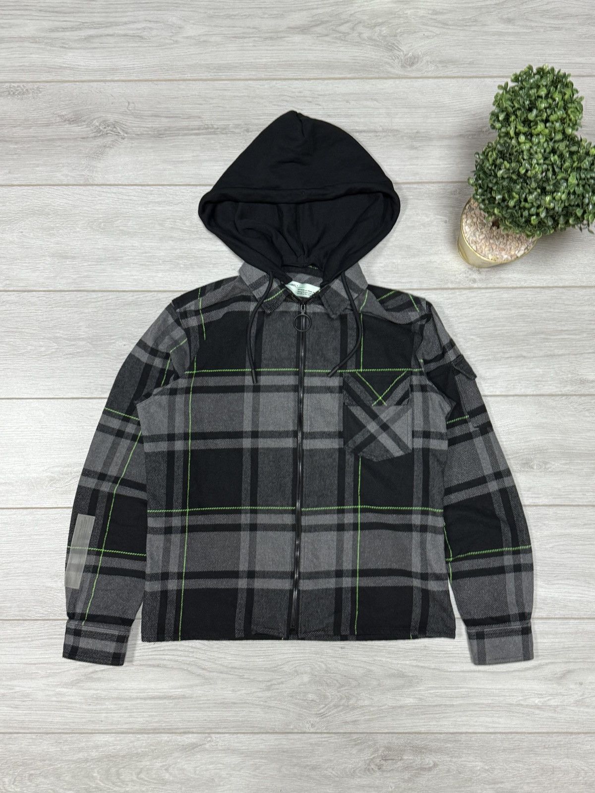 Off-White Off-White flannel hoodie impressionism check jacket shirt Size US S / EU 44-46 / 1 - 3 Thumbnail