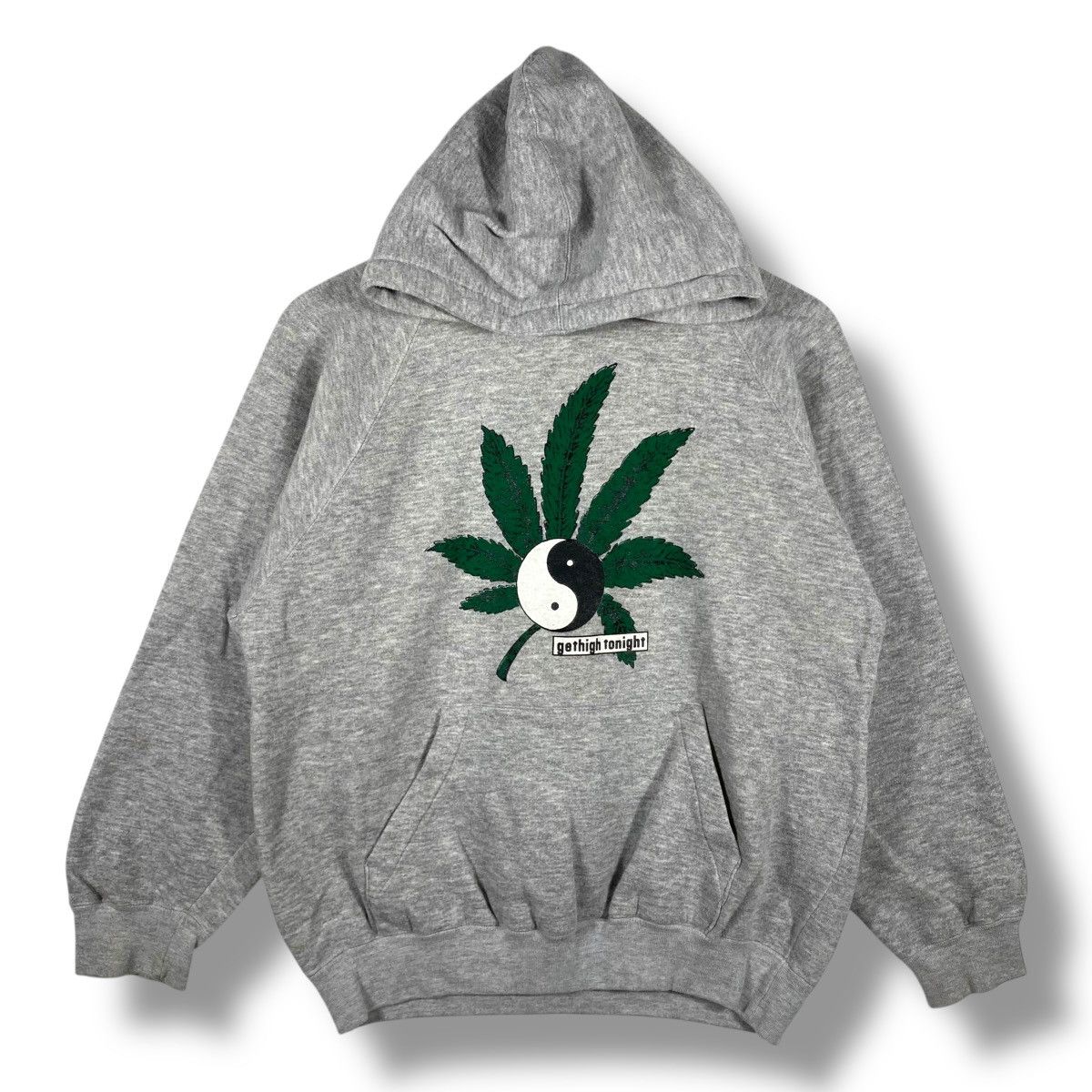 Vintage Vintage 90's GET HIGH TONIGHT Graphic Hoodie Pullover Size US M / EU 48-50 / 2 - 1 Thumbnail