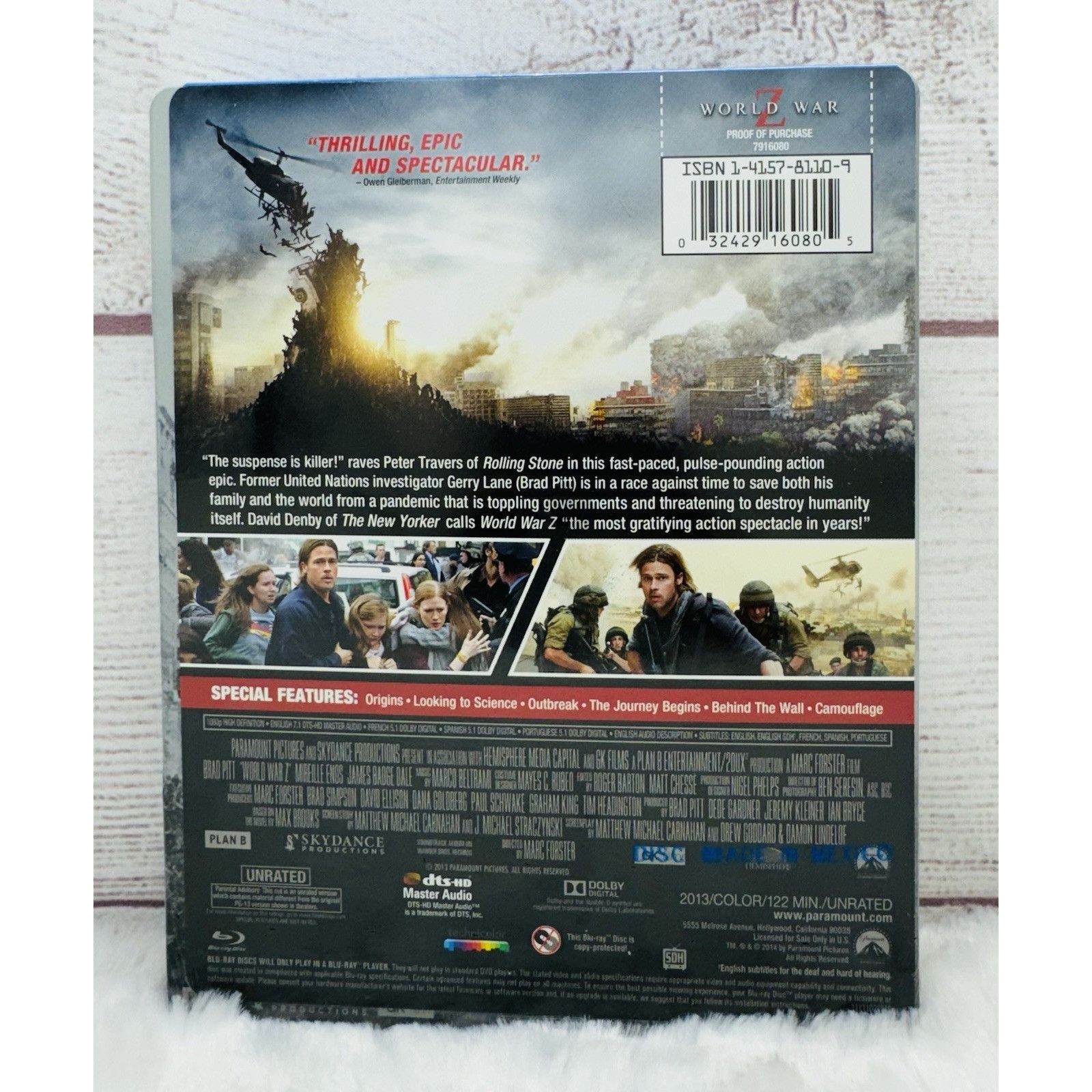 Other World War Z Blu-Ray Steelbook New Sealed Size ONE SIZE - 2 Thumbnail