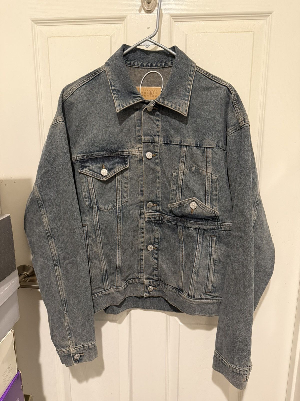 MM6 Washed Grey Denim Jacket - MM6 Maison Margiela Size US M / EU 48-50 / 2 - 1 Thumbnail