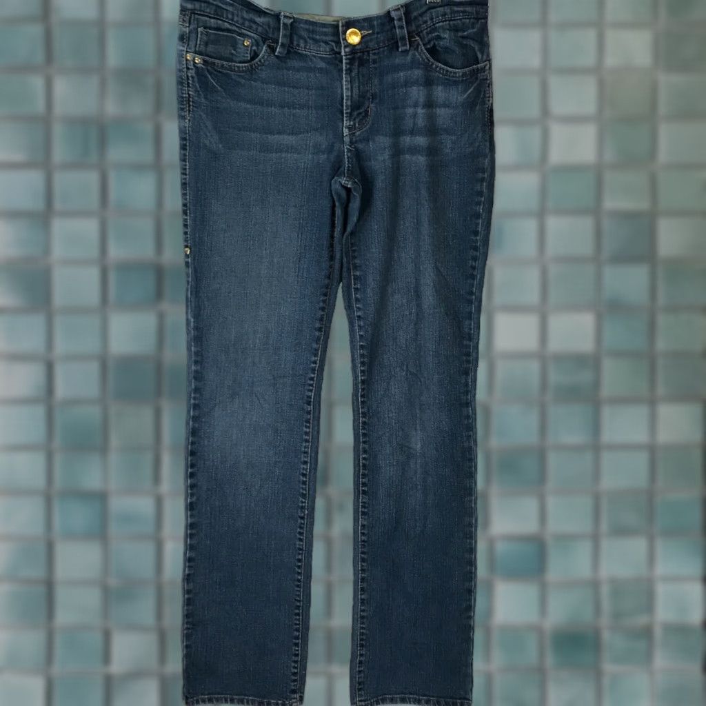 Denime VINTAGE ECKO Women's Straight Jeans Size 5 32X33 Blue Denim Regular Fit Mid Rise 90s Size 27" / US 4 / IT 40 - 1 Thumbnail