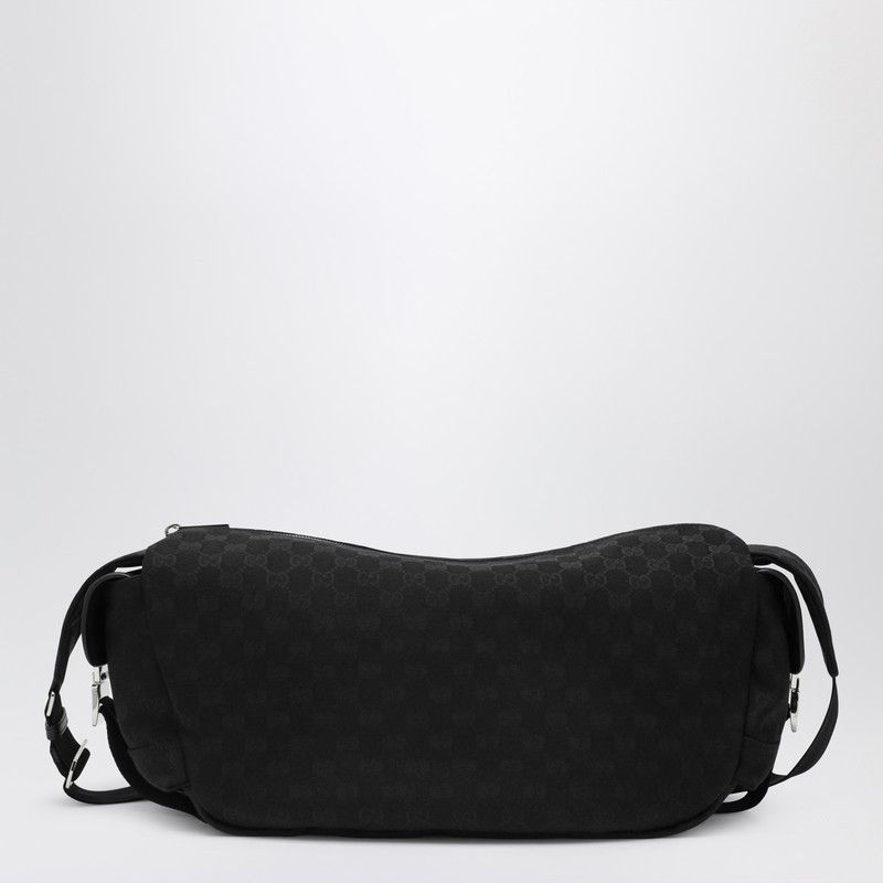 Gucci Gucci Large Black Crossbody Bag In Gg Fabric Size ONE SIZE - 1 Thumbnail