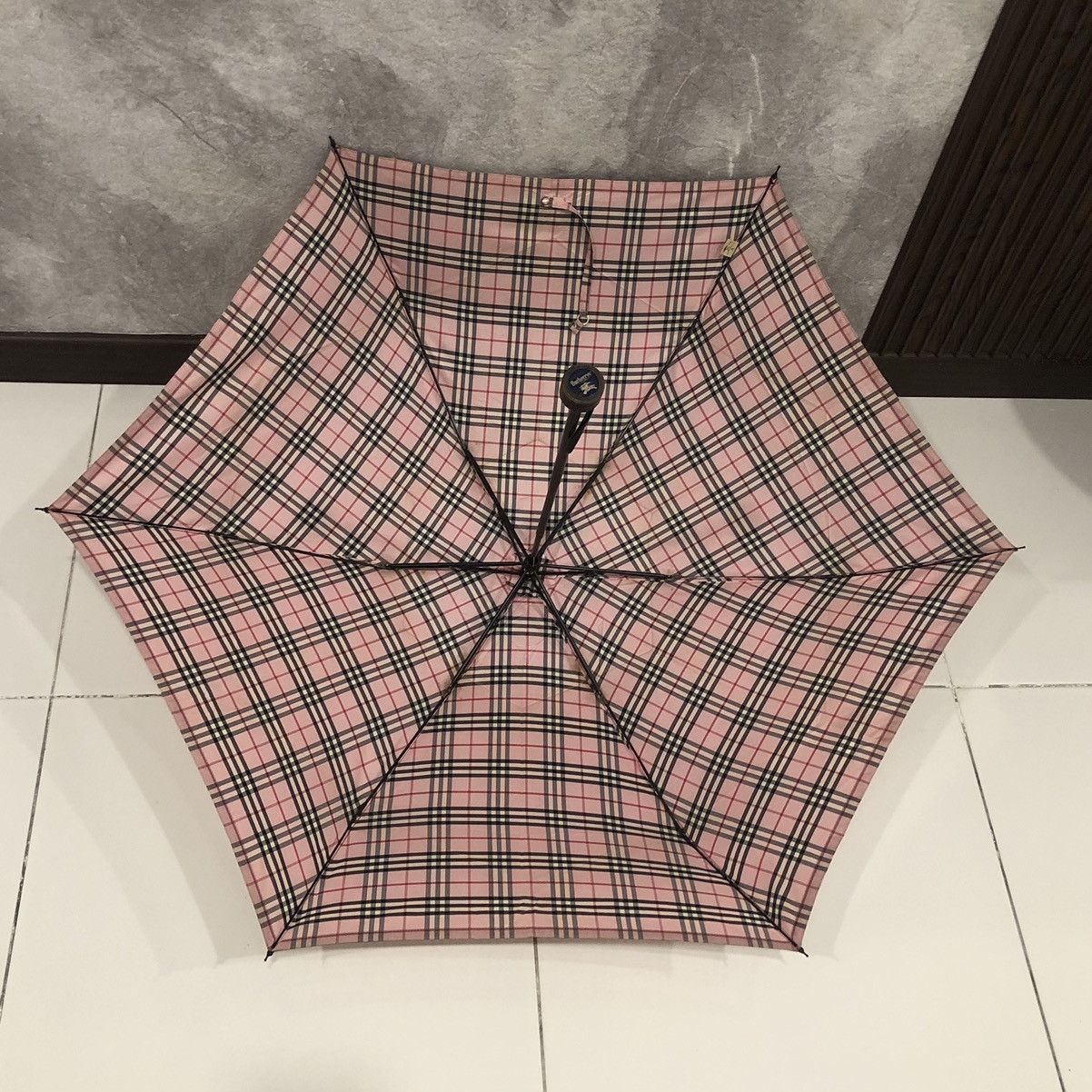 Burberry Burberry's Checked Novacheck Waterproof Folding Umbrella Size ONE SIZE - 9 Thumbnail