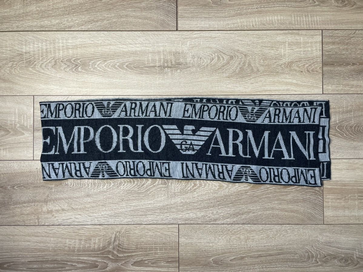 Emporio Armani Emporio Armani multi logo vintage scarf Size 34 - 3 Thumbnail