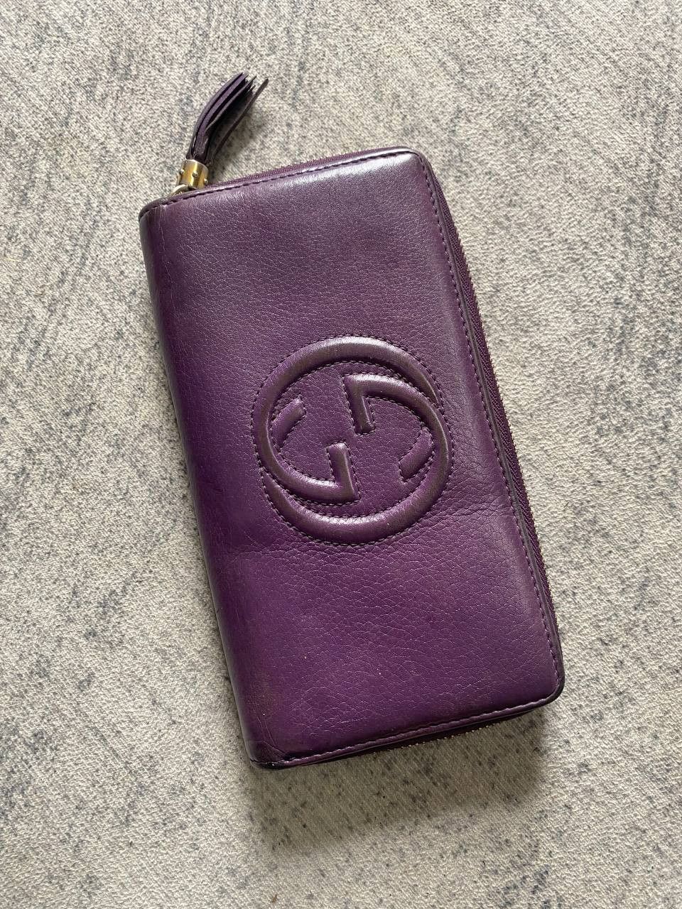 Gucci Gucci Soho GG Zip Around Leather Wallet Purple Size ONE SIZE - 3 Thumbnail