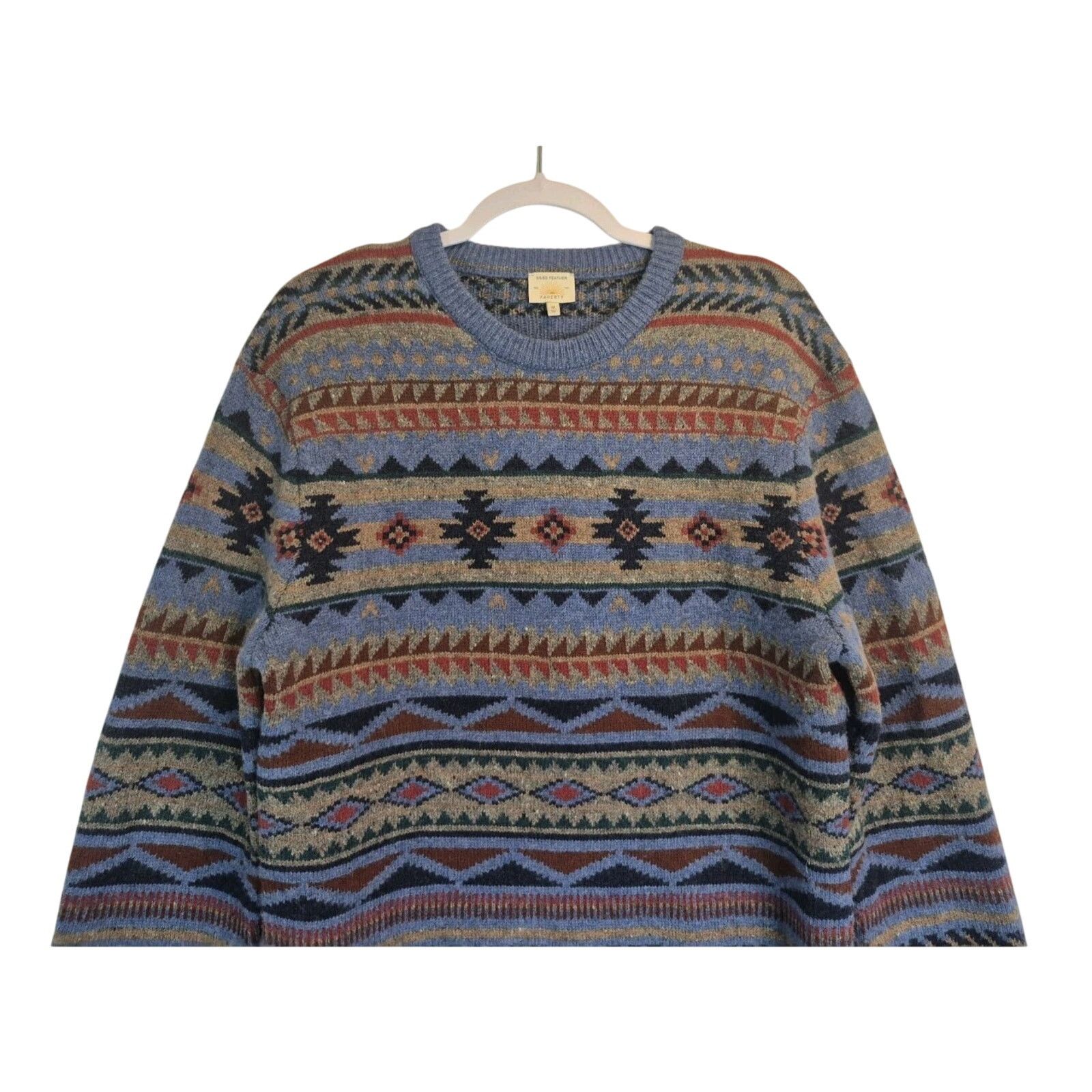 Faherty Faherty Doug Good Feather Fair Isle Wool Mens Sweater Medium Size US M / EU 48-50 / 2 - 4 Thumbnail