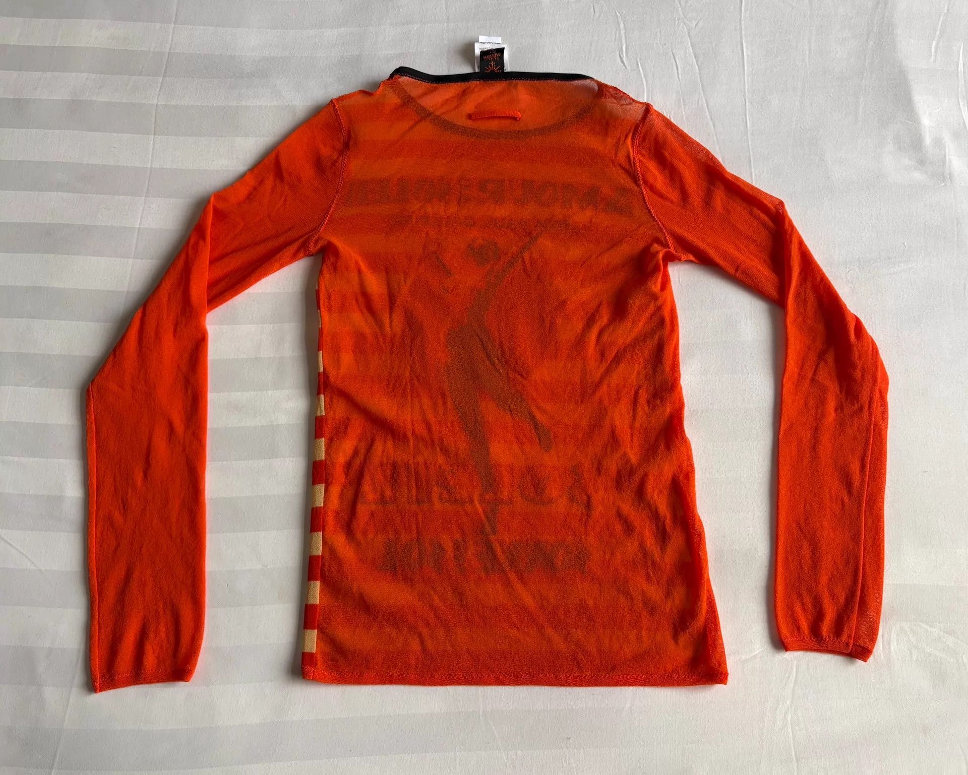 Jean Paul Gaultier JPG vintage striped panel nude figure tulle top M Size M / US 6-8 / IT 42-44 - 6 Thumbnail
