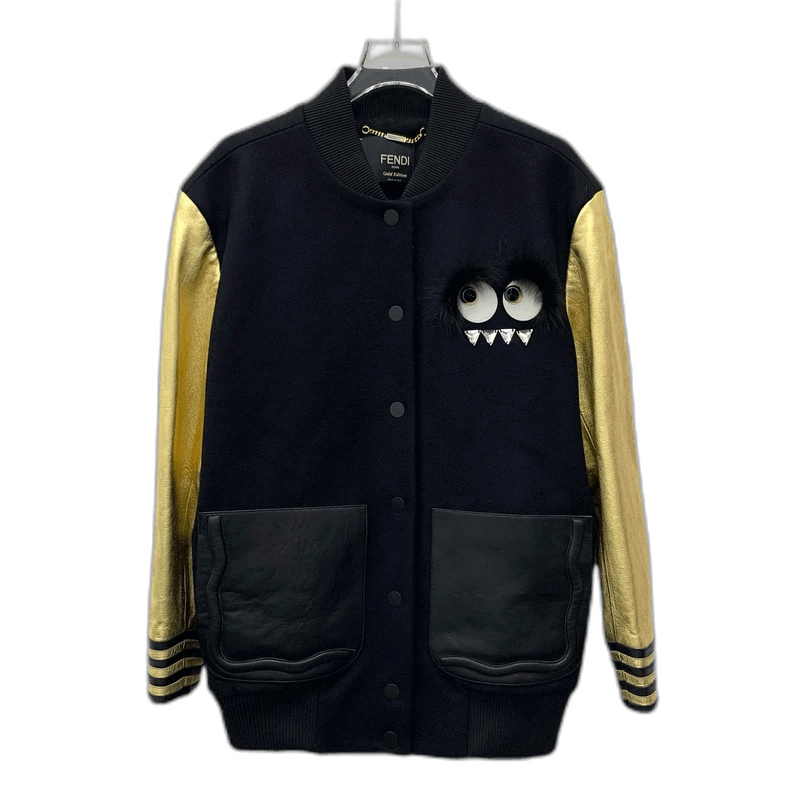Fendi Fendi Black Jacket with Monster Eye Design Size US S / EU 44-46 / 1 - 1 Thumbnail