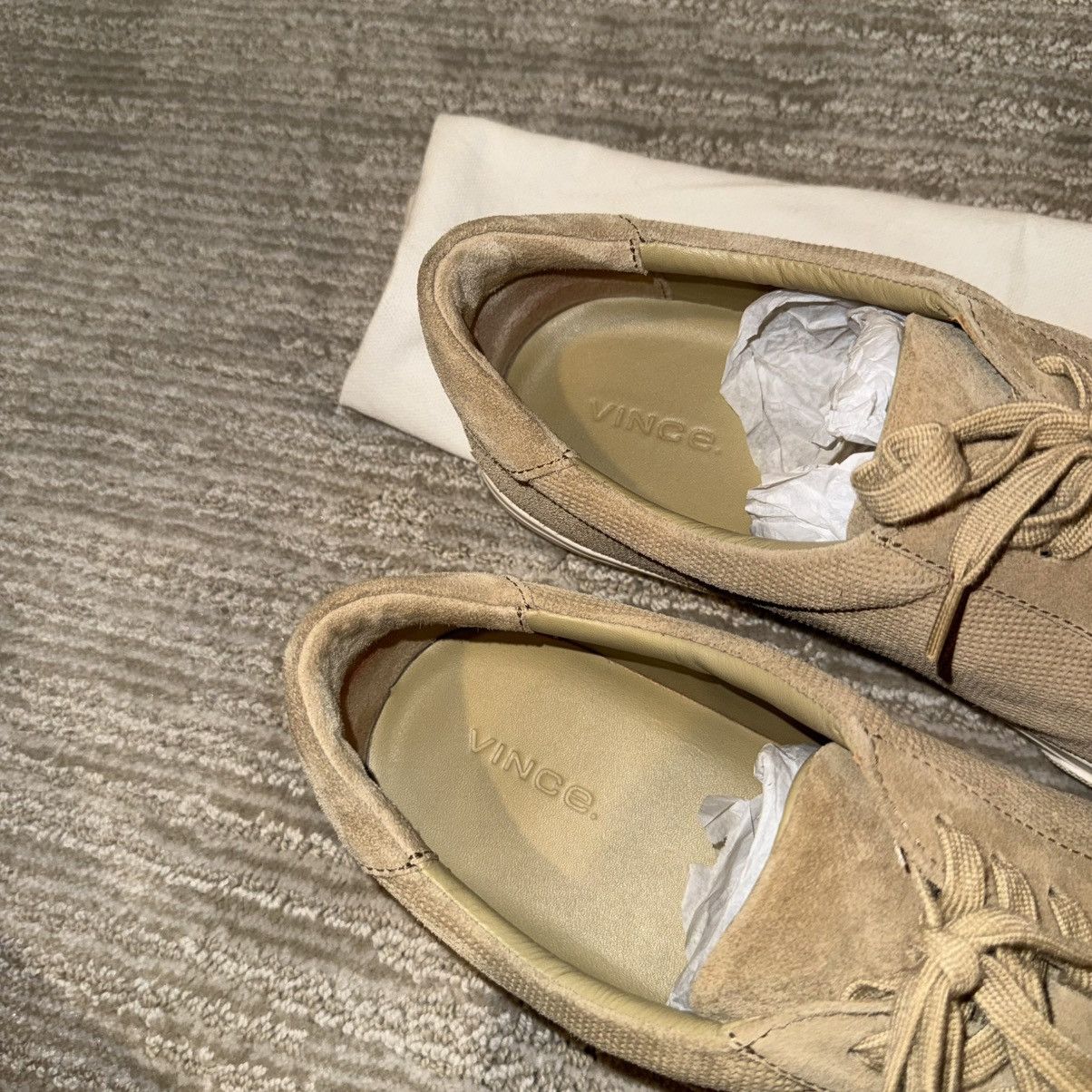 Vince VINCE Men’s Fulton Suede Beige Perforated Sneakers Size 10.5 Size US 10.5 / EU 43-44 - 8 Thumbnail