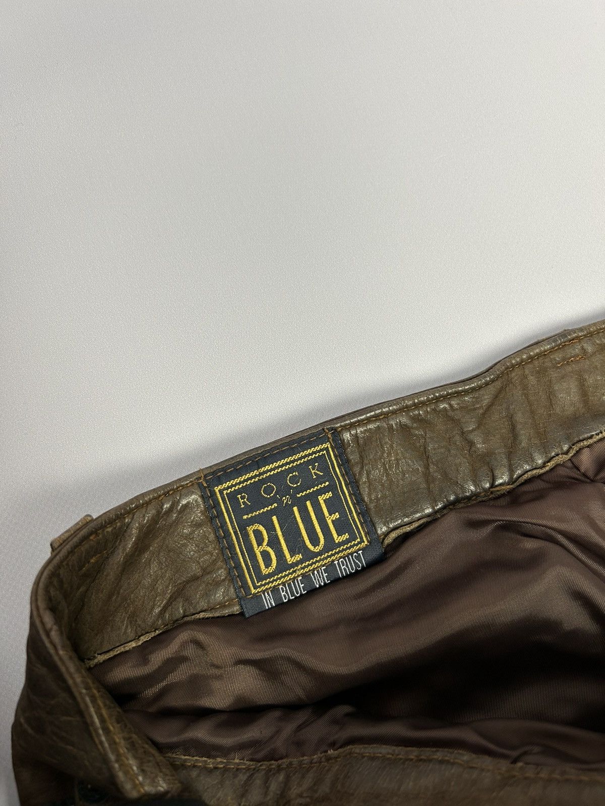 Genuine Leather × Vintage Rock n Blue Brown Leather Pants Size W31 L34 Vintage 90s Size US 31 - 8 Thumbnail