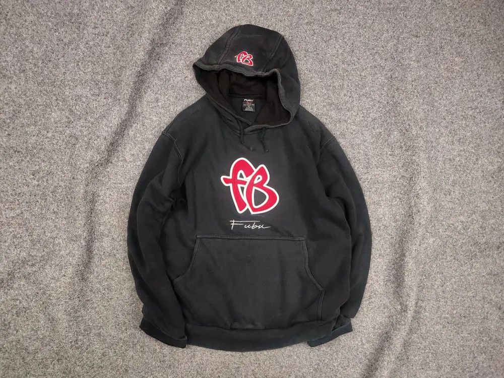 Fubu Vintage Fubu Embroidered Rap Y2K Faded Black Hoodie Hip Hop Size US S / EU 44-46 / 1 - 1 Thumbnail