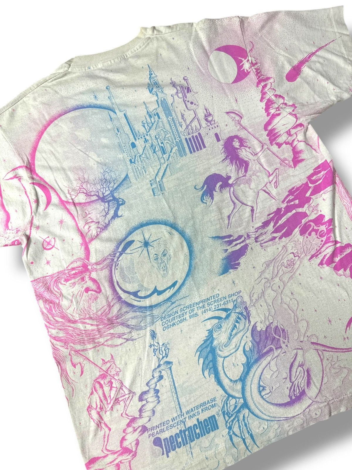 Magical Design × Vintage *RARE* 90w VINTAGE MYTHICAL FANTASY WIZARDS MAGIC AOP TEE Size US XL / EU 56 / 4 - 12 Thumbnail