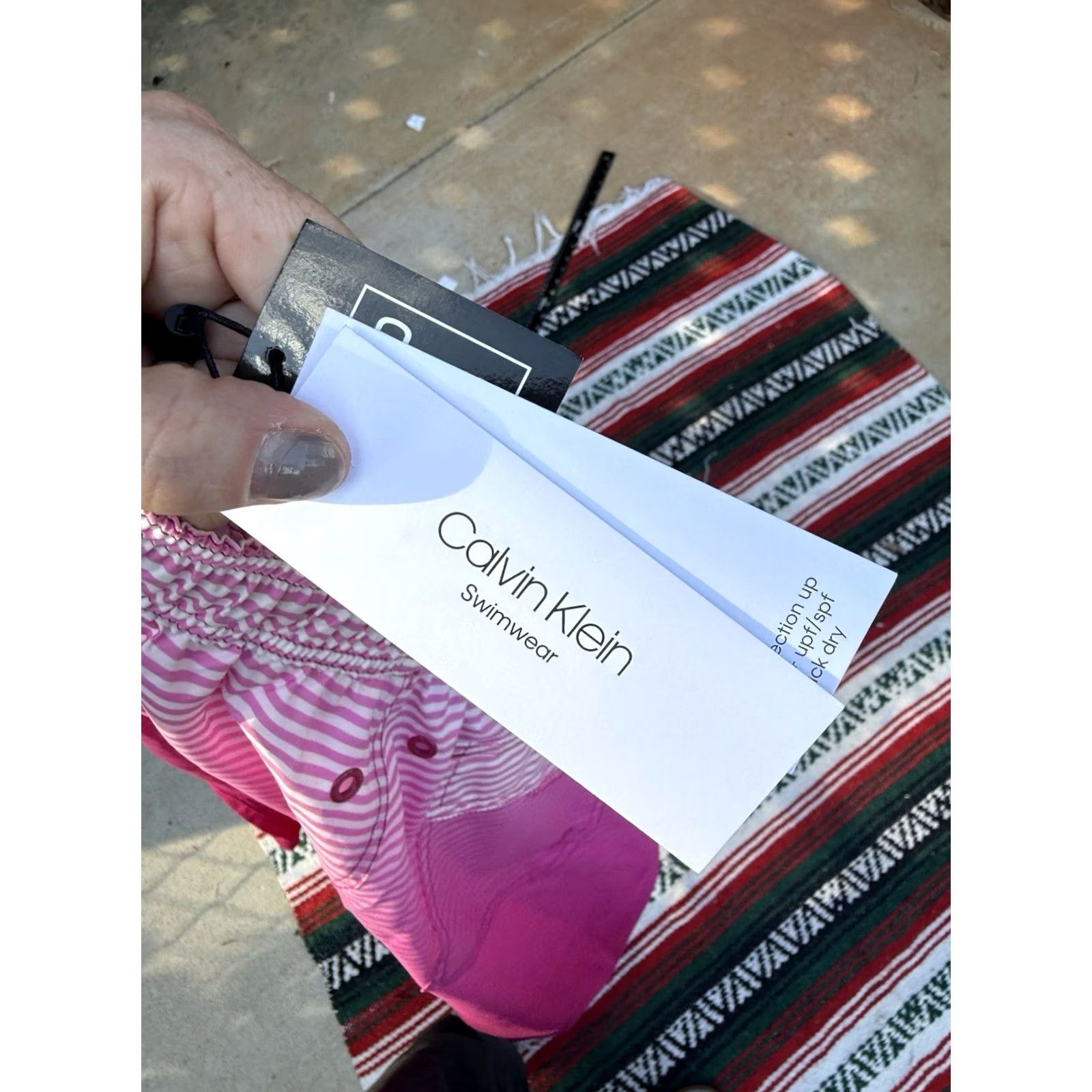 Calvin Klein Calvin Klein Mens L Rosebud Ombre Stripe Quick Dry UPF 40 Wicking Swim Trunks Size US 33 - 5 Thumbnail