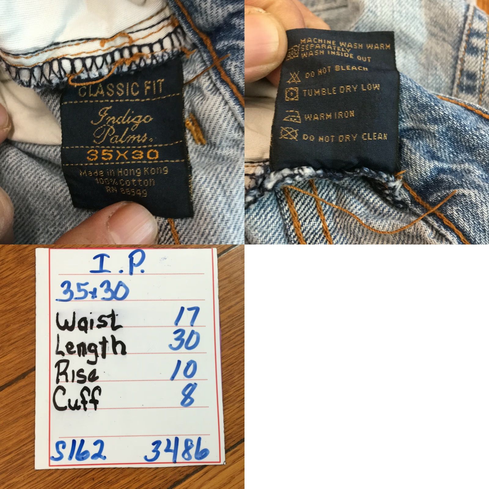 Denime Indigo Palms Men's Classic Fit Mid Rise Light Blue Casual Denim Jeans 35X30 Size US 34 / EU 50 - 8 Thumbnail