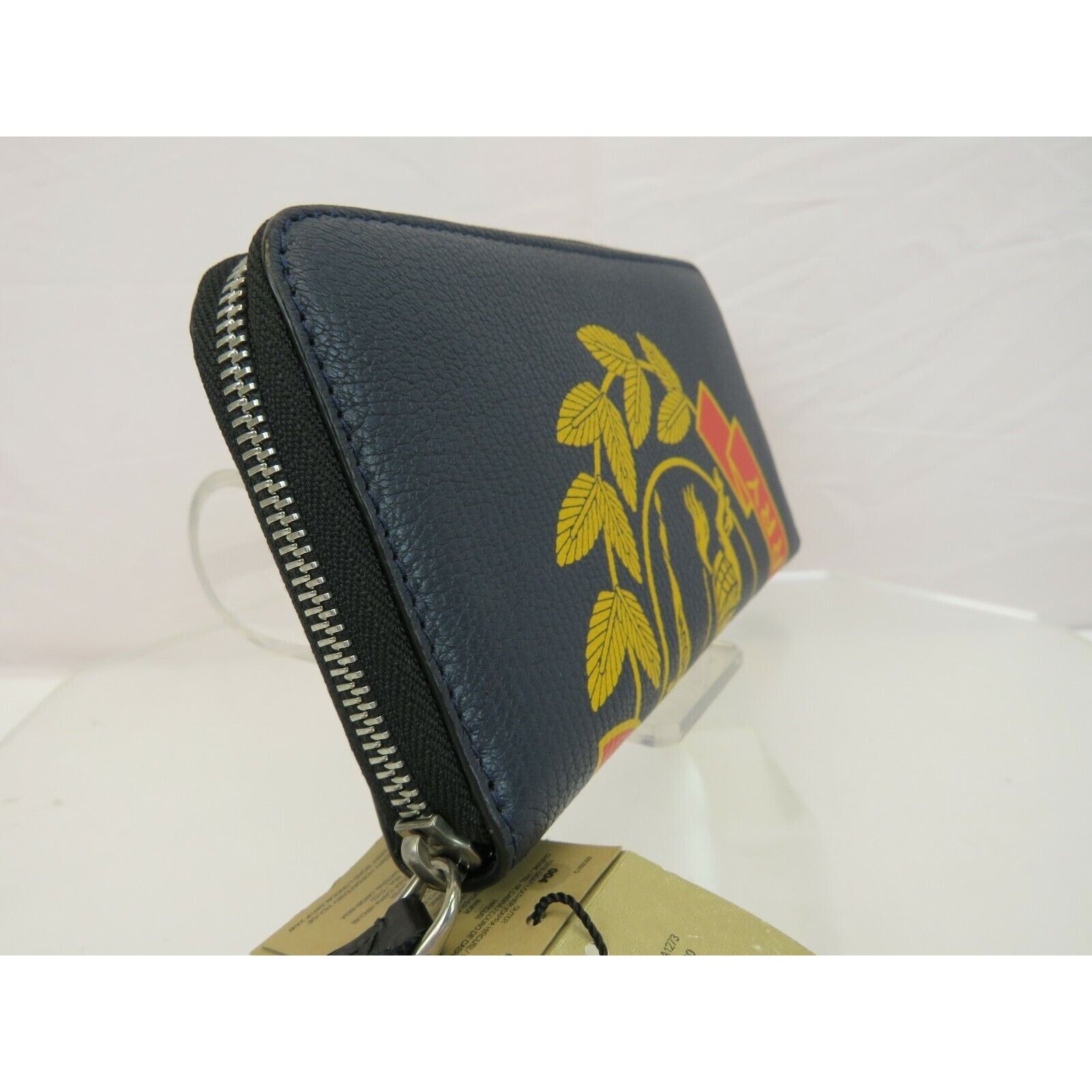 Burberry BURBERRY STORM BLUE LEATHER CREST LOGO CONTINENTAL WALLET Size ONE SIZE - 11 Thumbnail