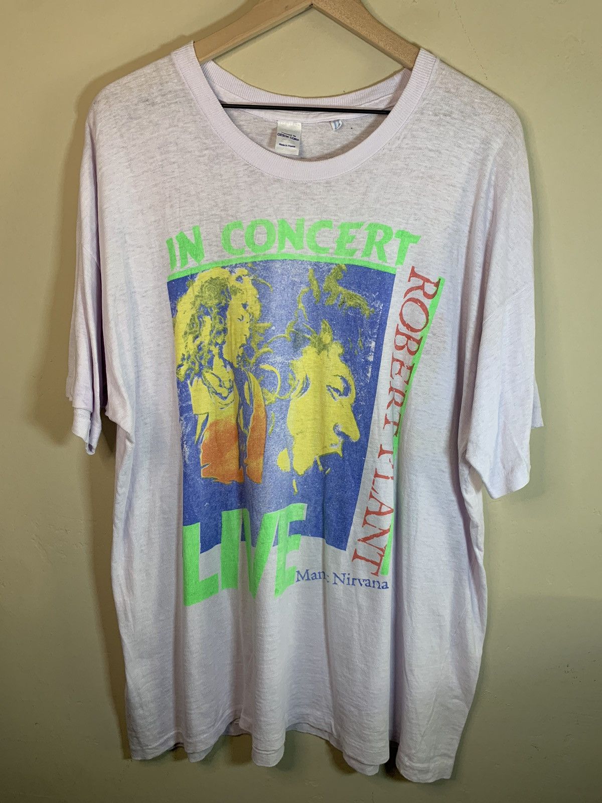 Band Tees × Led Zeppelin × Vintage *RARE* Vintage 1990 Led Zeppelin Robert Plant Art Band Shirt Size US XXL / EU 58 / 5 - 2 Thumbnail