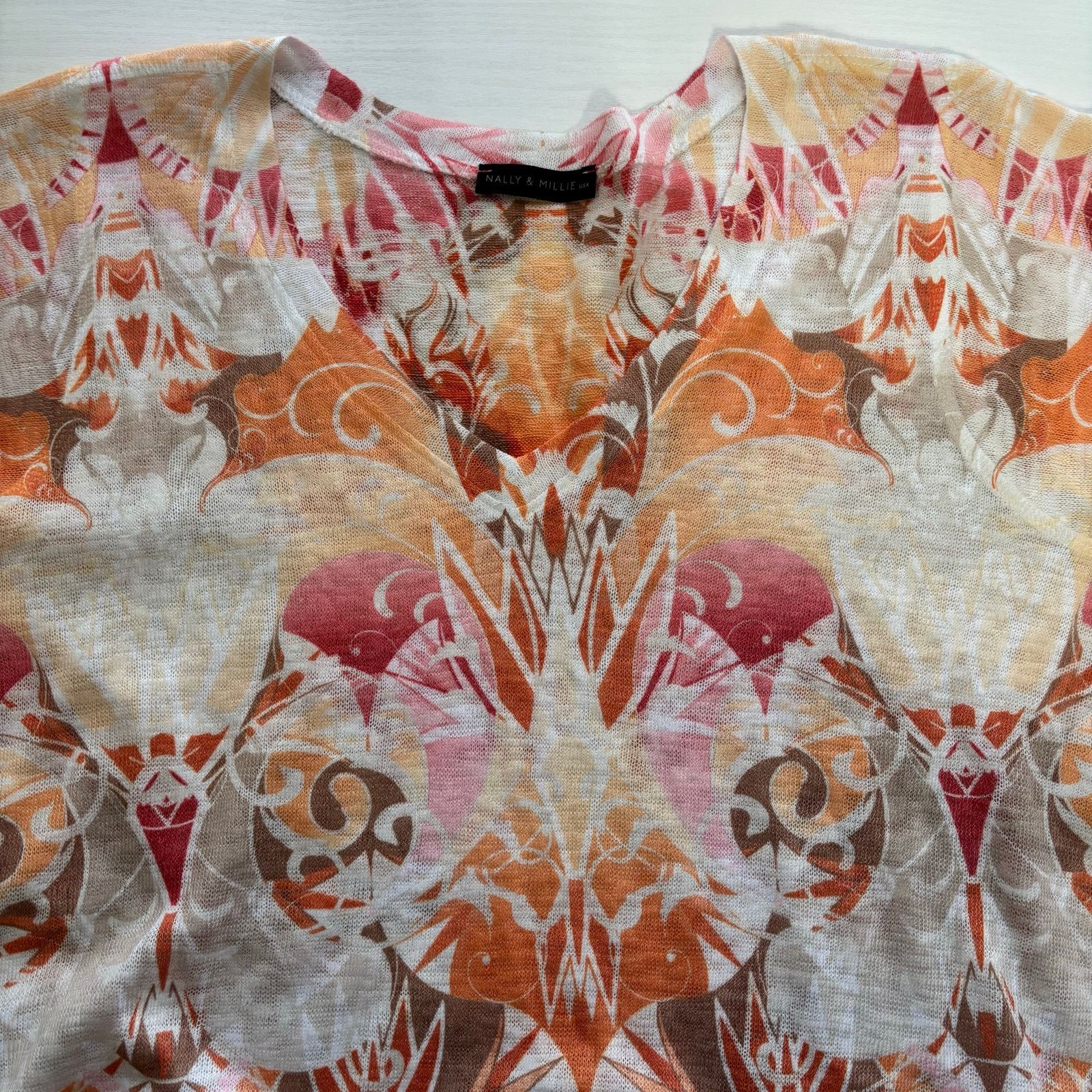 Other Nally and Millie 3/4 Sleeve Pink and Coral Tunic Top Size L Size L / US 10 / IT 46 - 10 Thumbnail