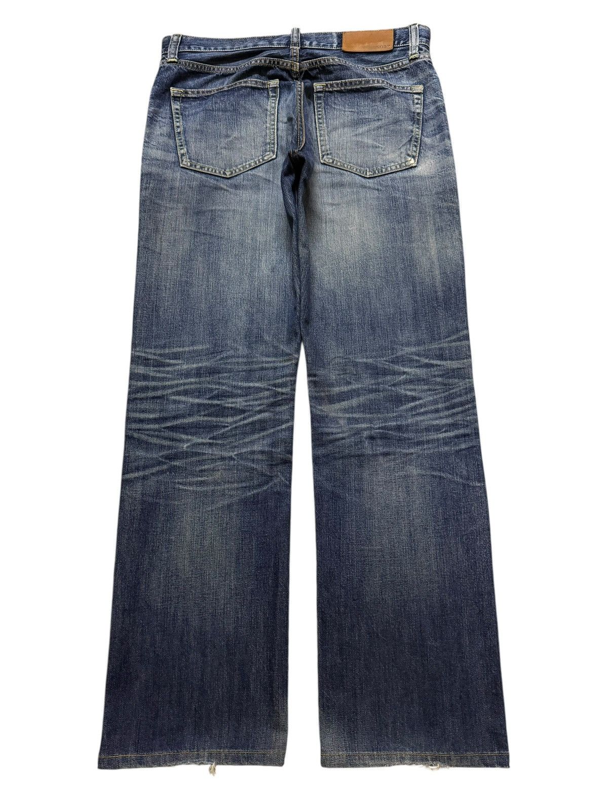 Uniqlo Vintage Y2K Japanese Uniqlo Faded Wash Whiskers Wide Leg Size US 32 / EU 48 - 2 Thumbnail