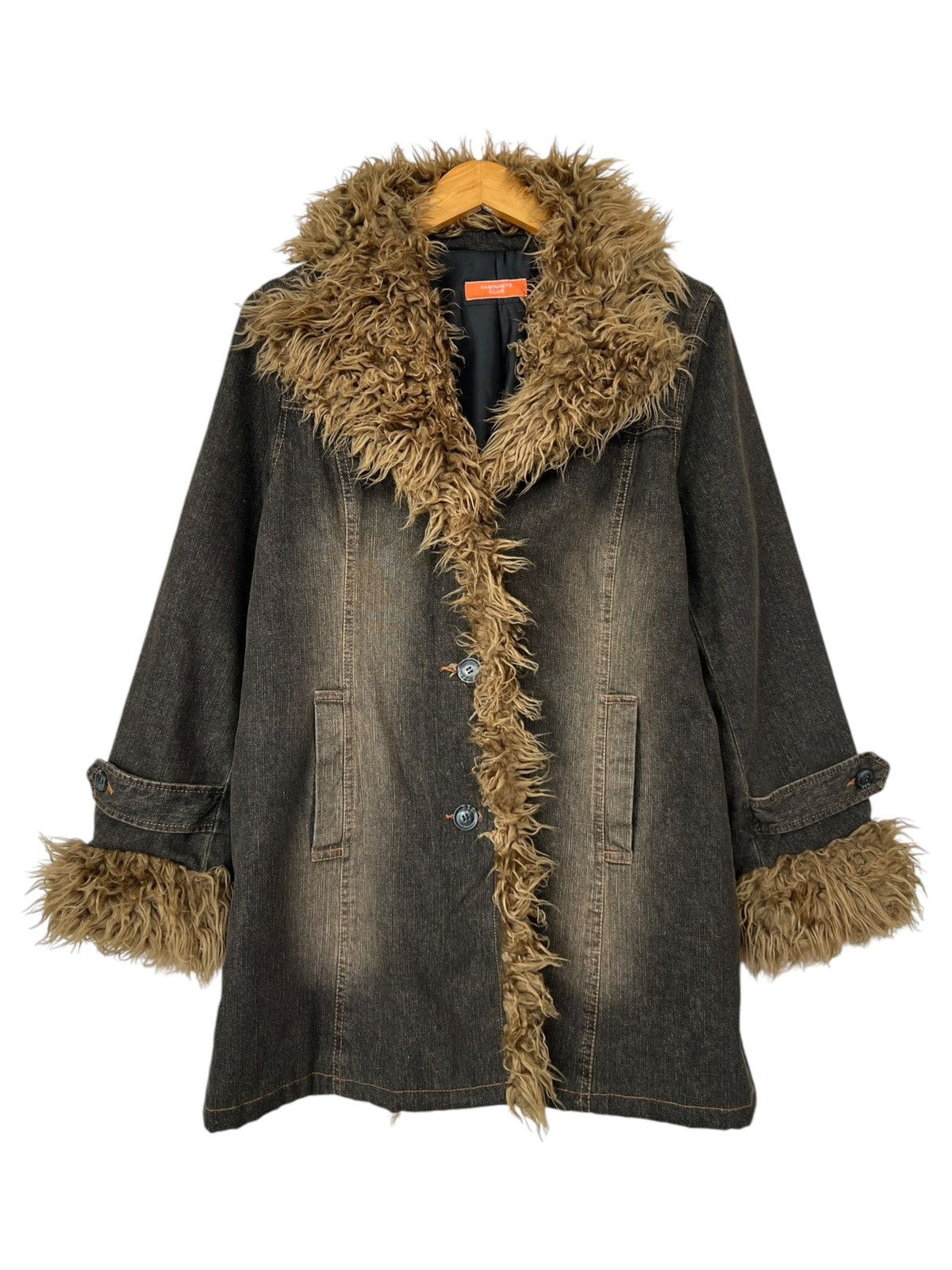 Vintage Castanet Japan Mudwash Gothic Fur Denim Jacket Size US S / EU 44-46 / 1 - 2 Thumbnail