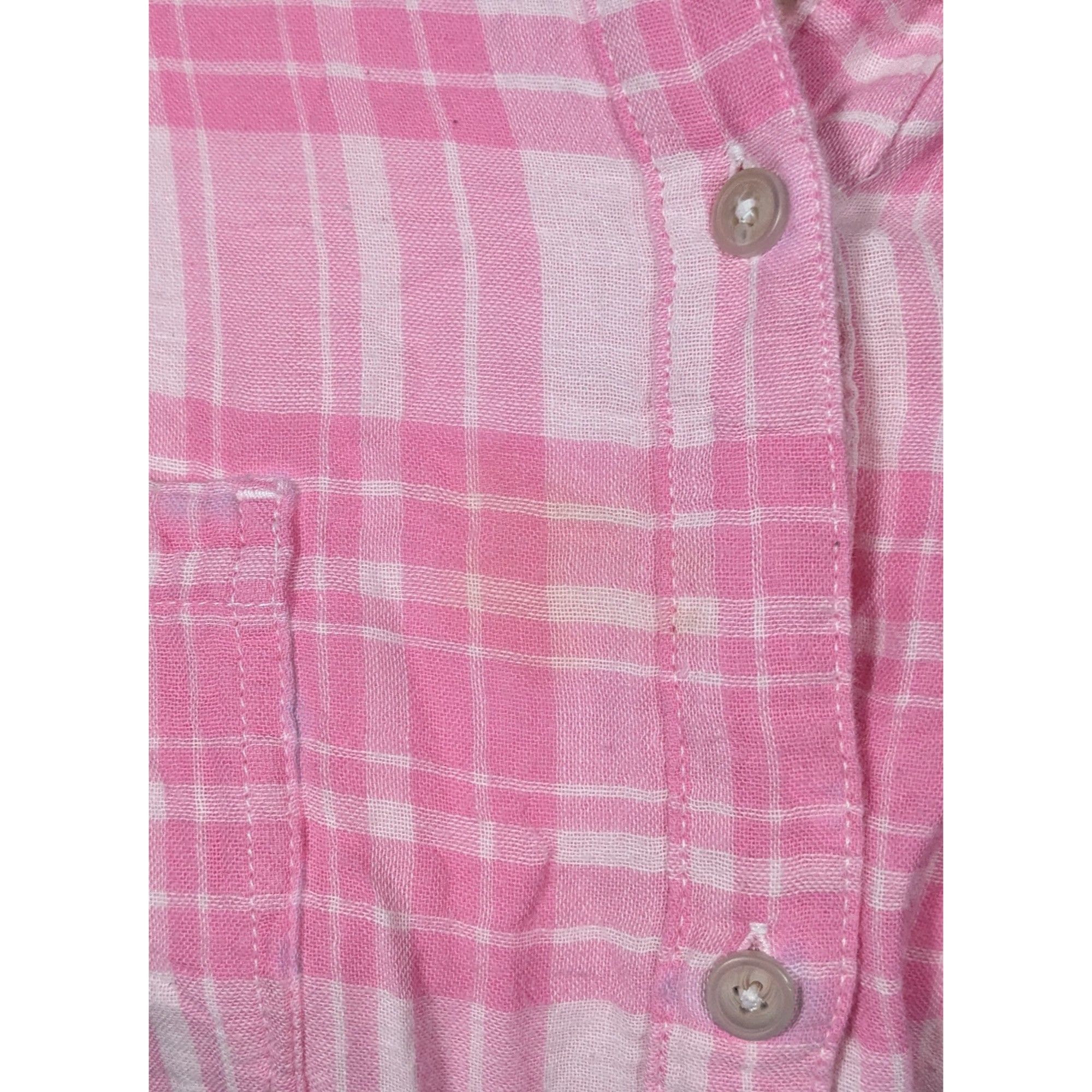 Lee Riders By Lee Indigo Pink And White Plaid Button Top Size L / US 10 / IT 46 - 4 Thumbnail