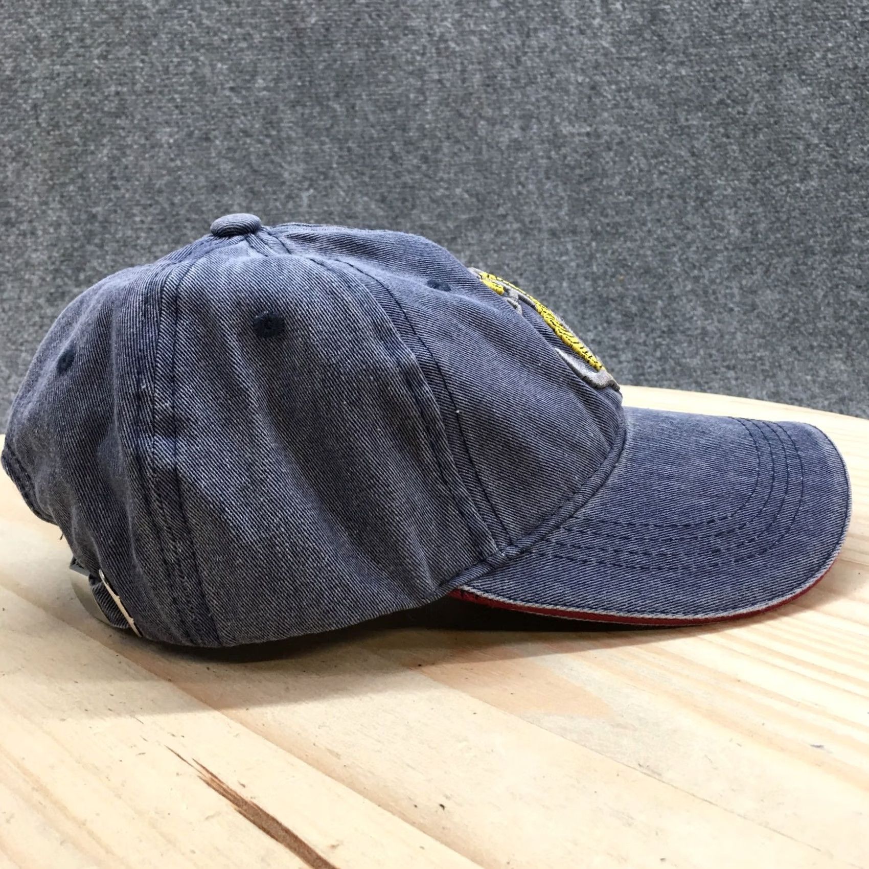 Vintage Anchor Baseball Cap Hat Mens One Size Blue Cotton Adjustable Embroidery Size ONE SIZE - 5 Thumbnail