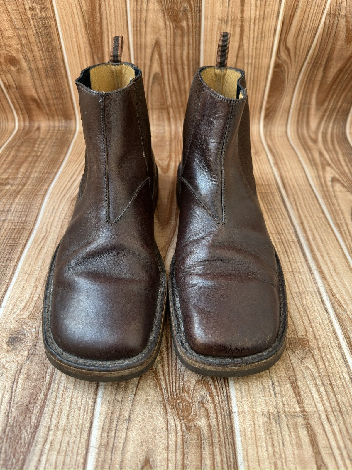 Miu Miu Miu Miu Archive Side Gore Vintage Square Toe Chelsea Boots 