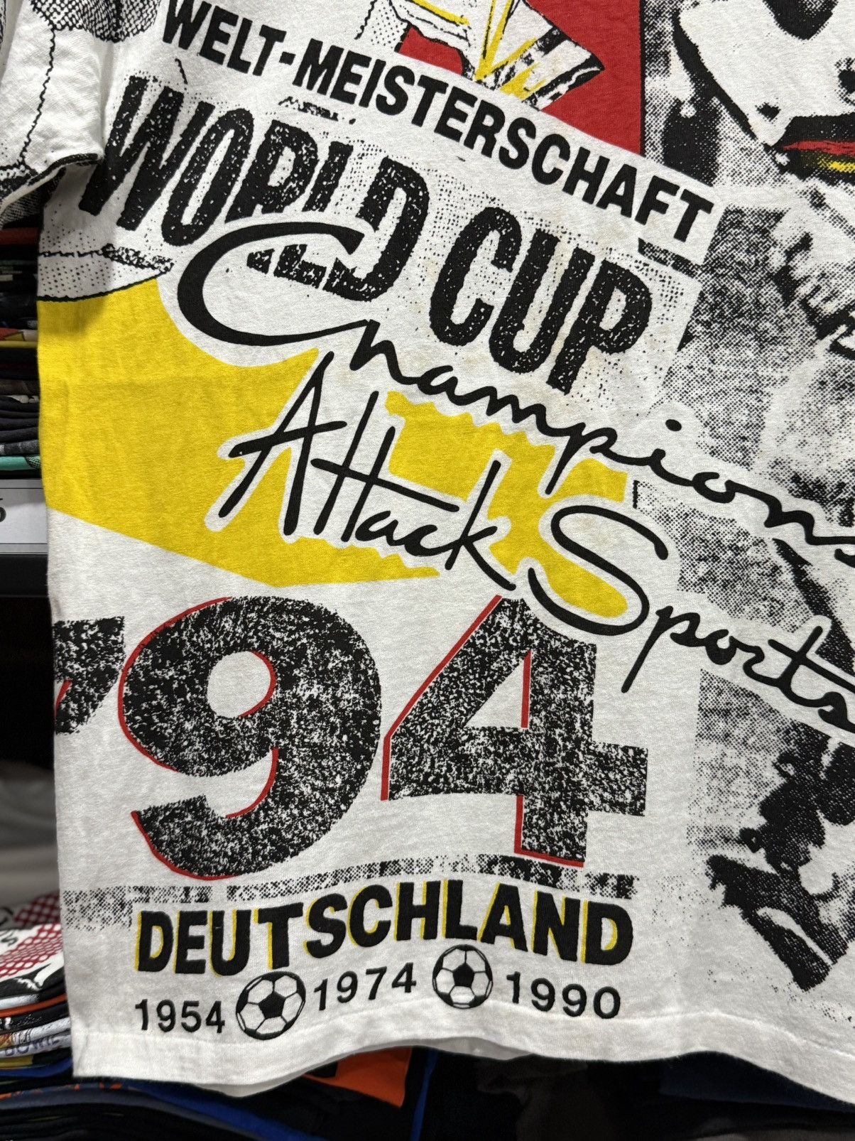 Vintage Vintage 90s Aop West Germany World Cup Attack Sport Tee Size US M / EU 48-50 / 2 - 3 Thumbnail