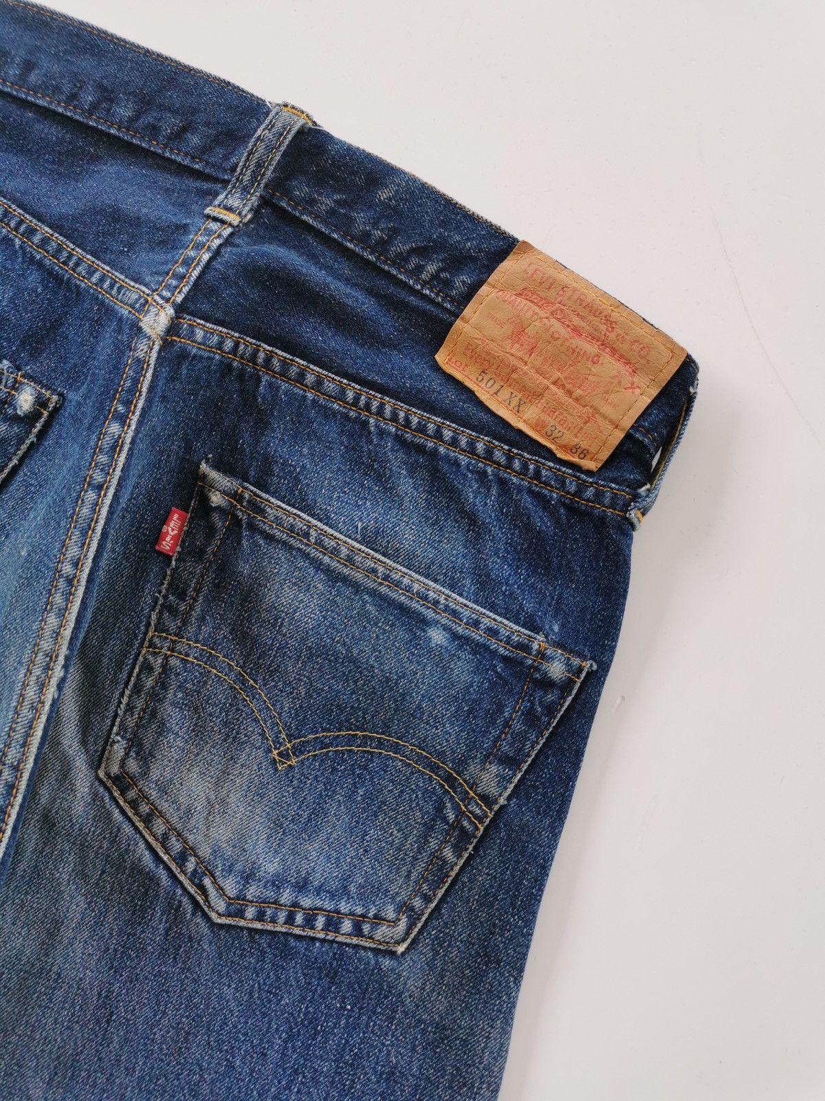 image of Levis 501Xx Selvedge Denim Jeans in Dark Denim, Men's (Size 30)