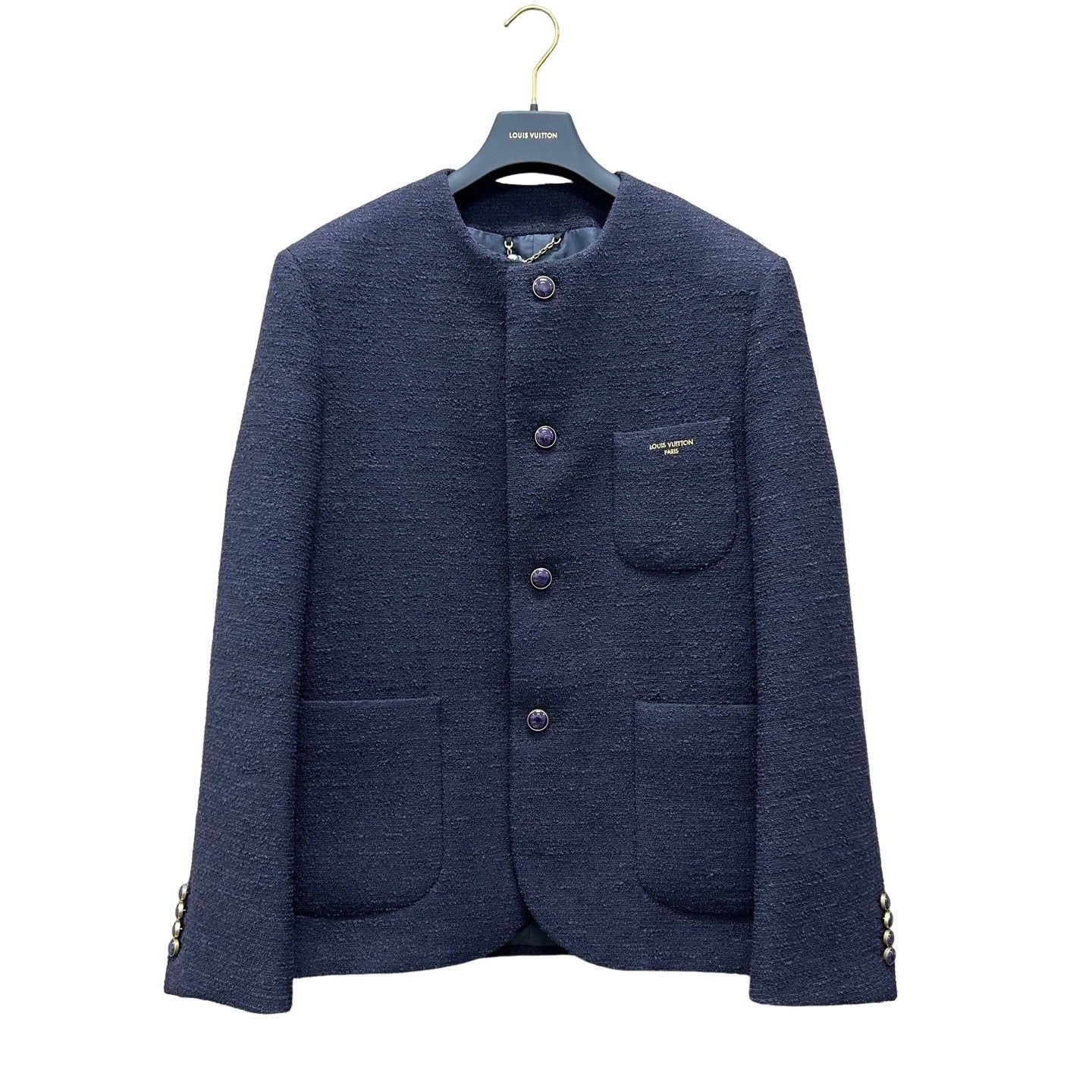 Louis Vuitton Louis Vuitton Tweed Collarless Jacket Size 52 Size US L / EU 52-54 / 3 - 1 Thumbnail
