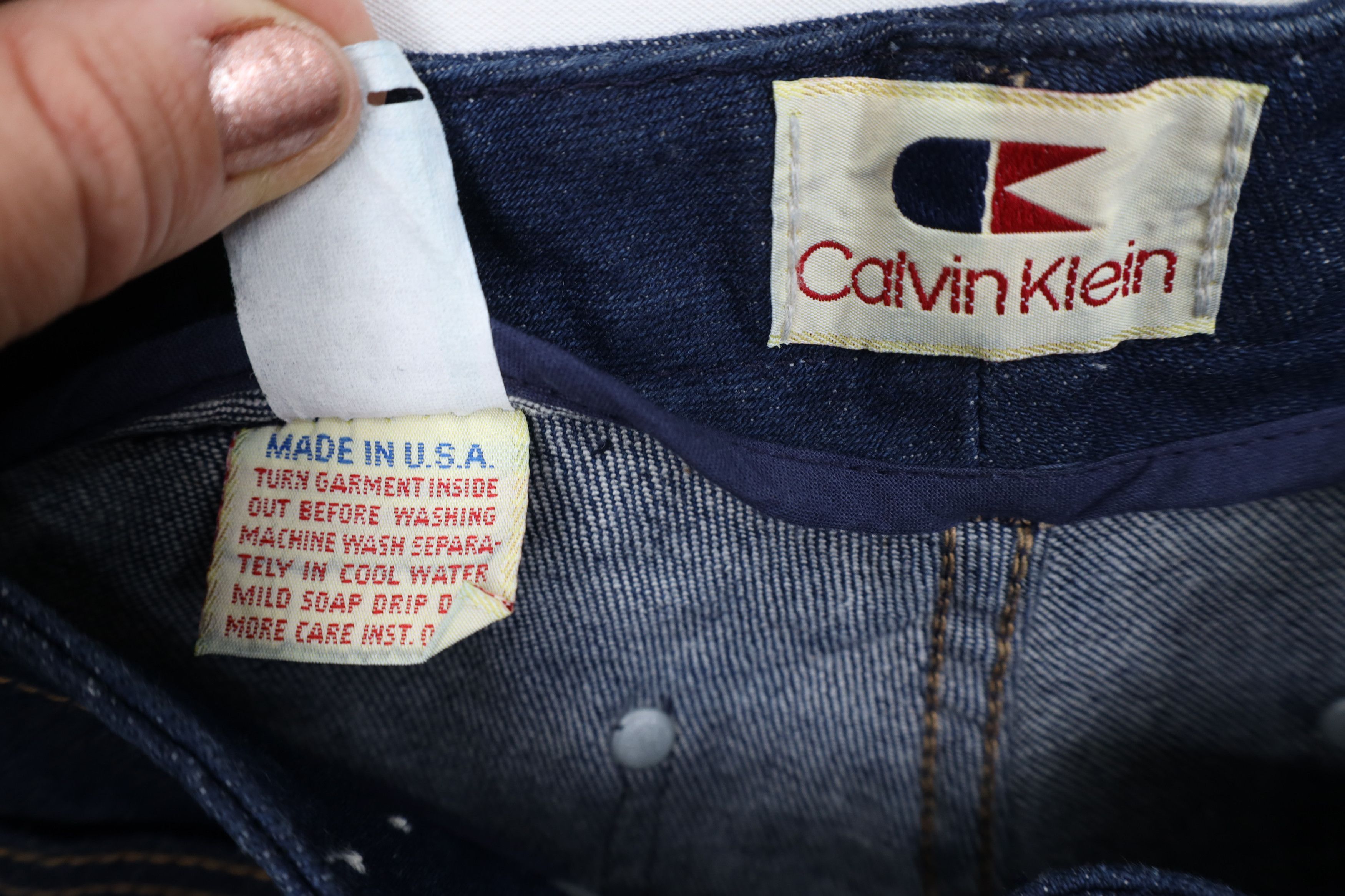 Calvin Klein Vintage 80s 90s Calvin Klein Straight Leg Denim Jeans USA Size 34" / US 12 / IT 48 - 8 Thumbnail
