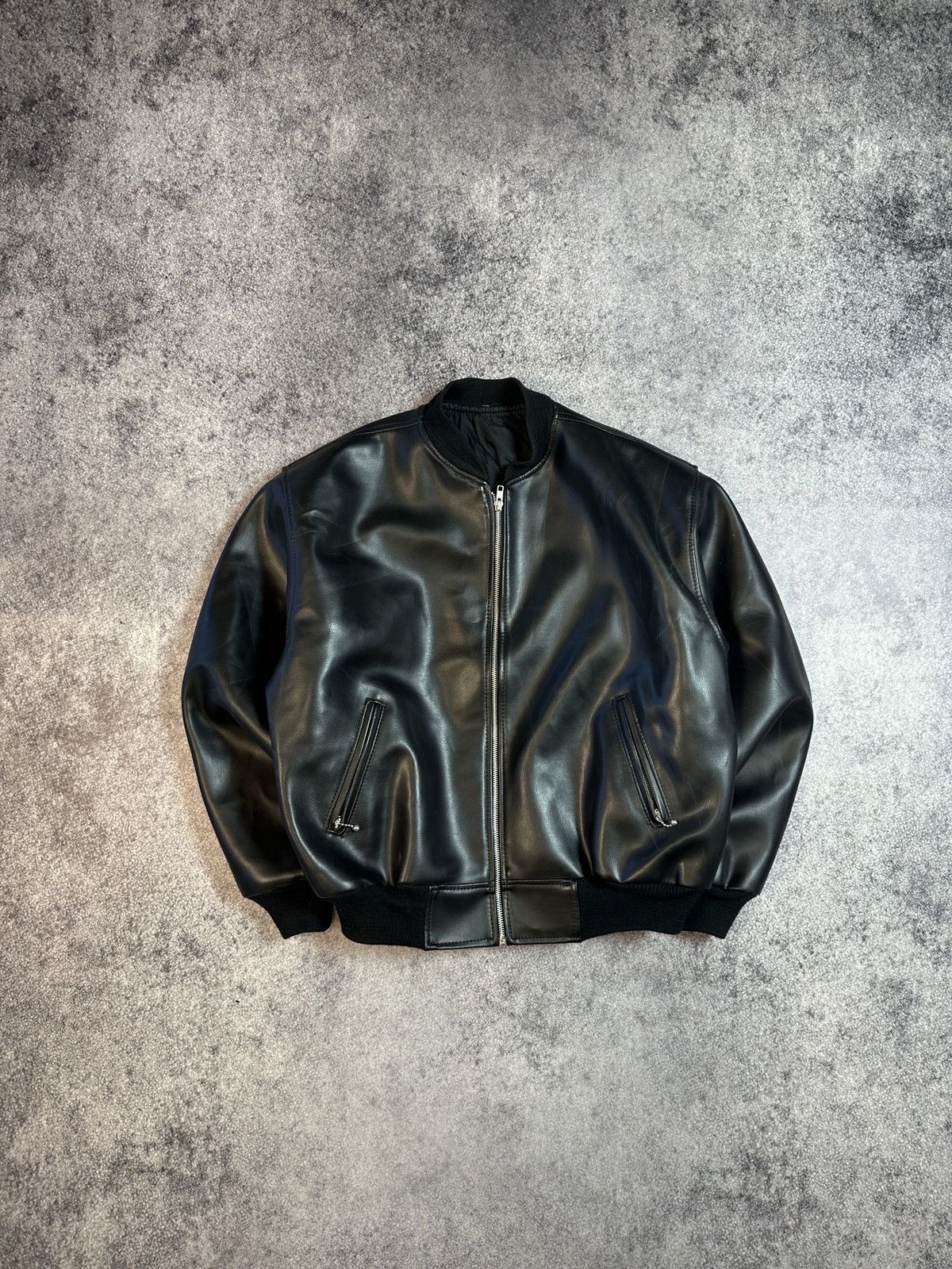 Other Y2K Bombers Faux Leather Jacket Black Avant Garde Opium USA Size US M / EU 48-50 / 2 - 1 Thumbnail