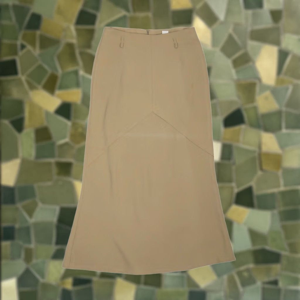 Vintage VINTAGE Spring Street Tan A-Line Maxi Skirt 90s Bohemian Womens Regular Size 7 Long High Rise Flat Measurements 34.5 In. Size 28" / US 6 / IT 42 - 1 Thumbnail