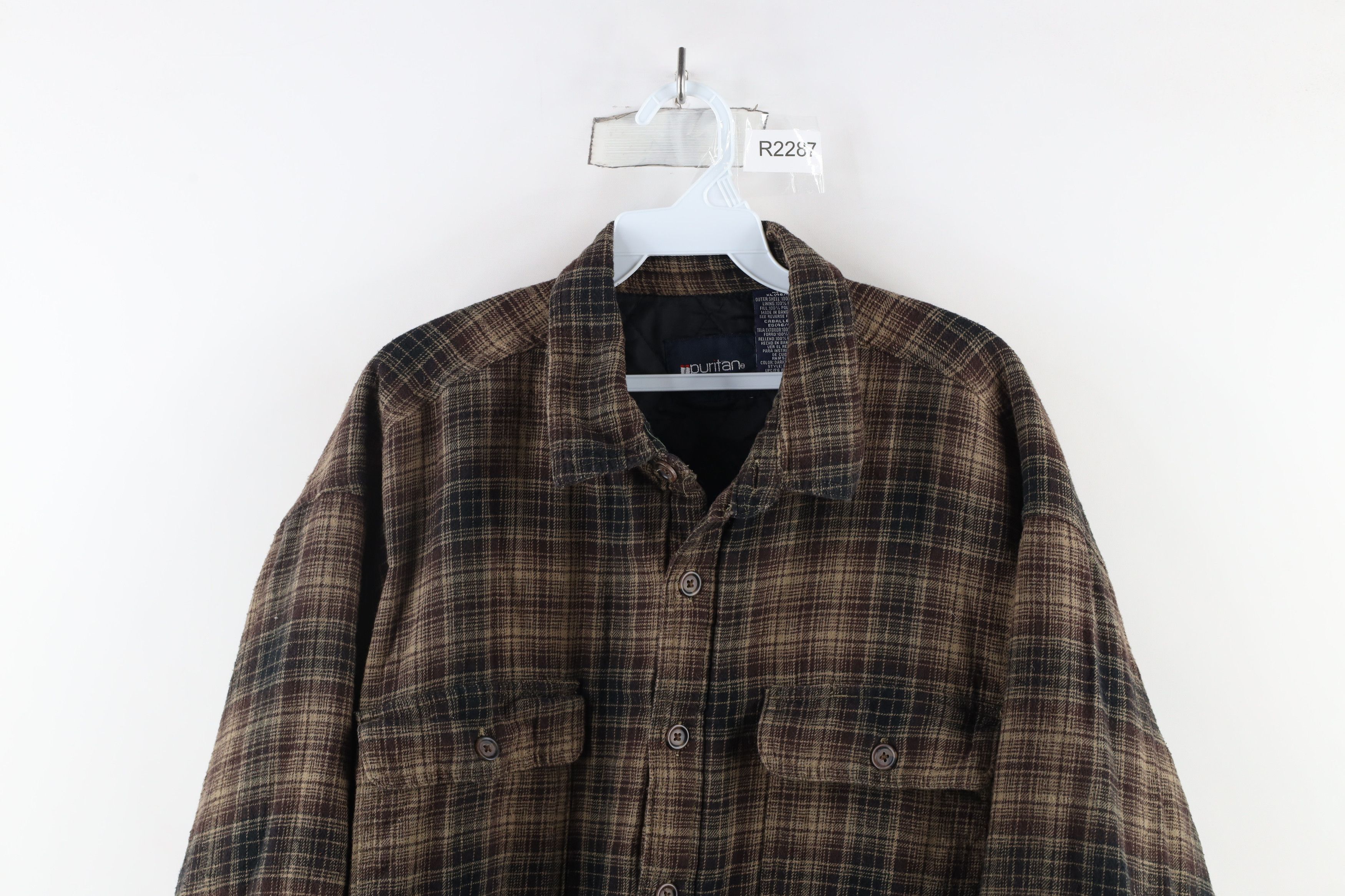 Vintage Vintage 90s Streetwear Button Shirt Jacket Brown Plaid Size US XL / EU 56 / 4 - 2 Thumbnail