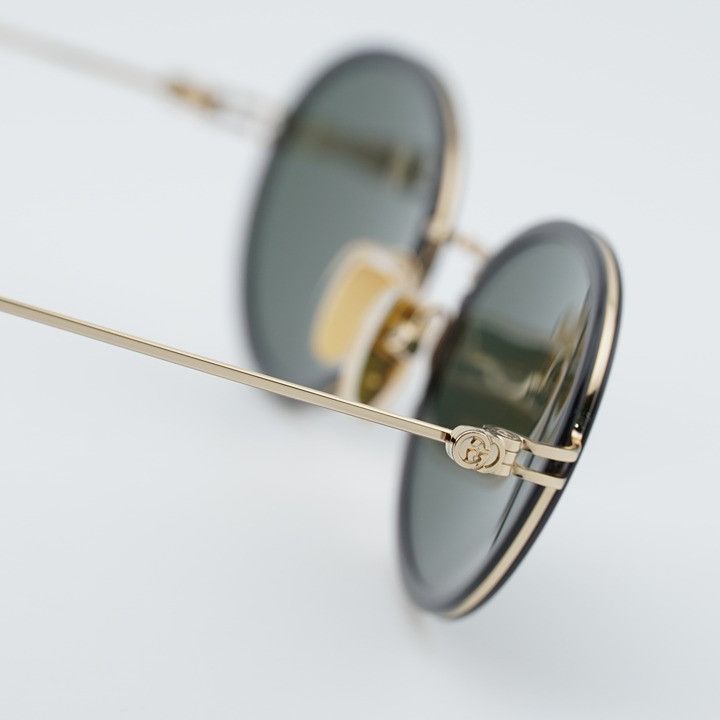 Gucci Gucci GG1980S 001 Sunglasses Transparent Dark Grey/Gold Oval Size ONE SIZE - 7 Thumbnail