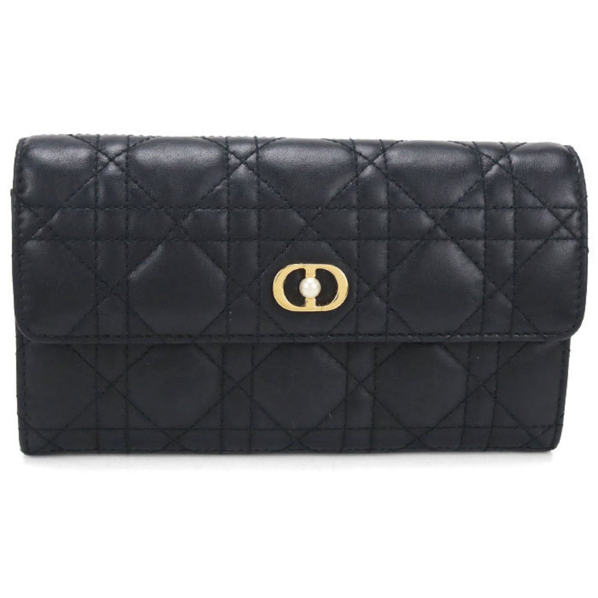 Dior Christian Dior DIOR Dior Long Wallet Bi-fold Orchid Jolie Women's Black Size ONE SIZE - 1 Thumbnail