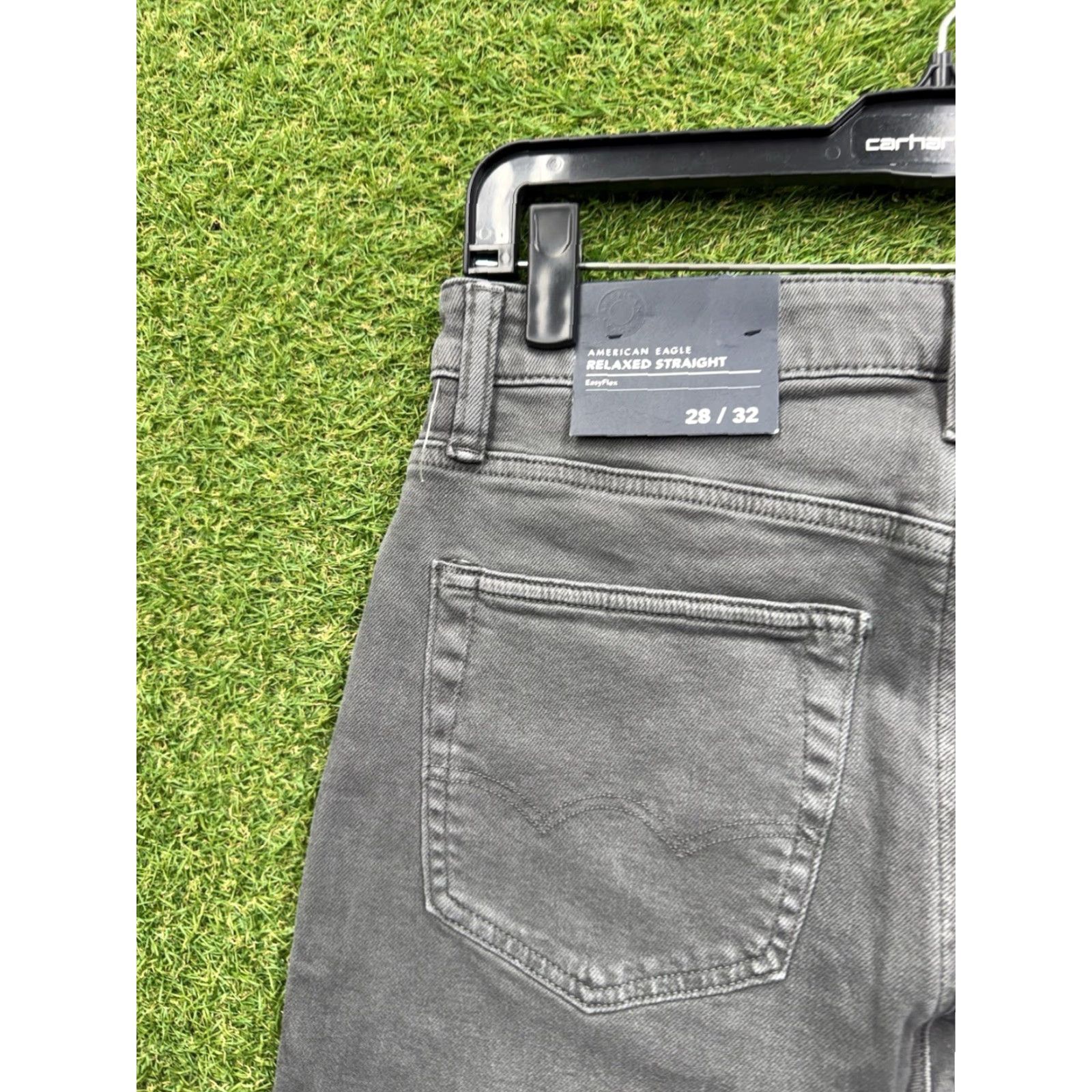 Vintage American Eagle Jeans Mens 28x32 Gray Original Straight Stretch 5-Pocket Flex NWT Size US 28 / EU 44 - 6 Thumbnail